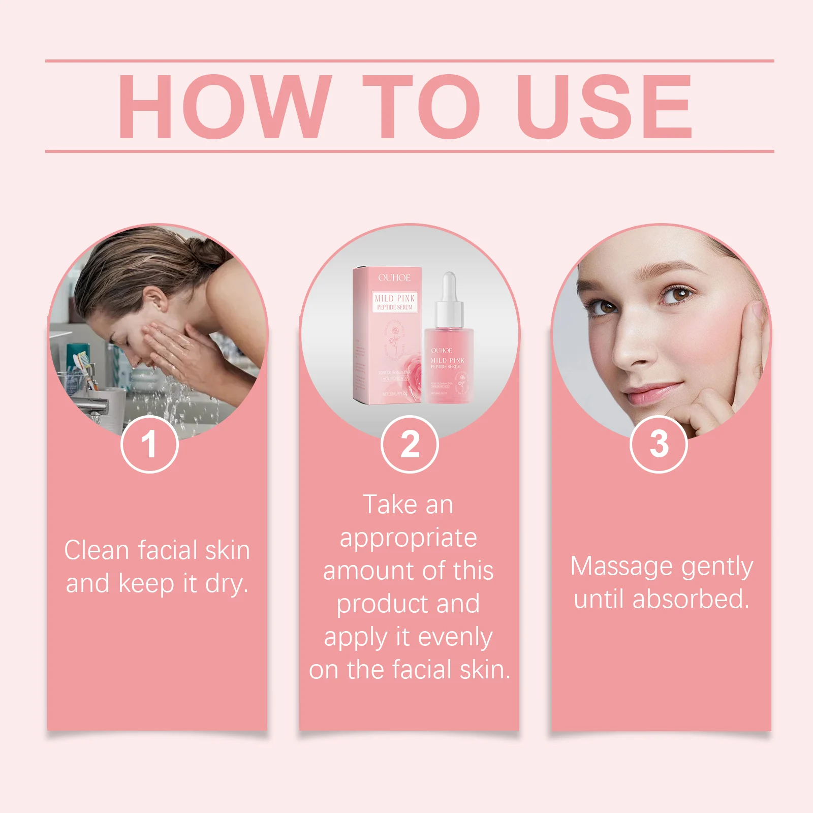 Rose Facial Serum Peptide Moisturizing Brightening Nourishing Skin Repair 4 rose facial serum peptide moisturizing brightening cih nfmvhuky desc 4