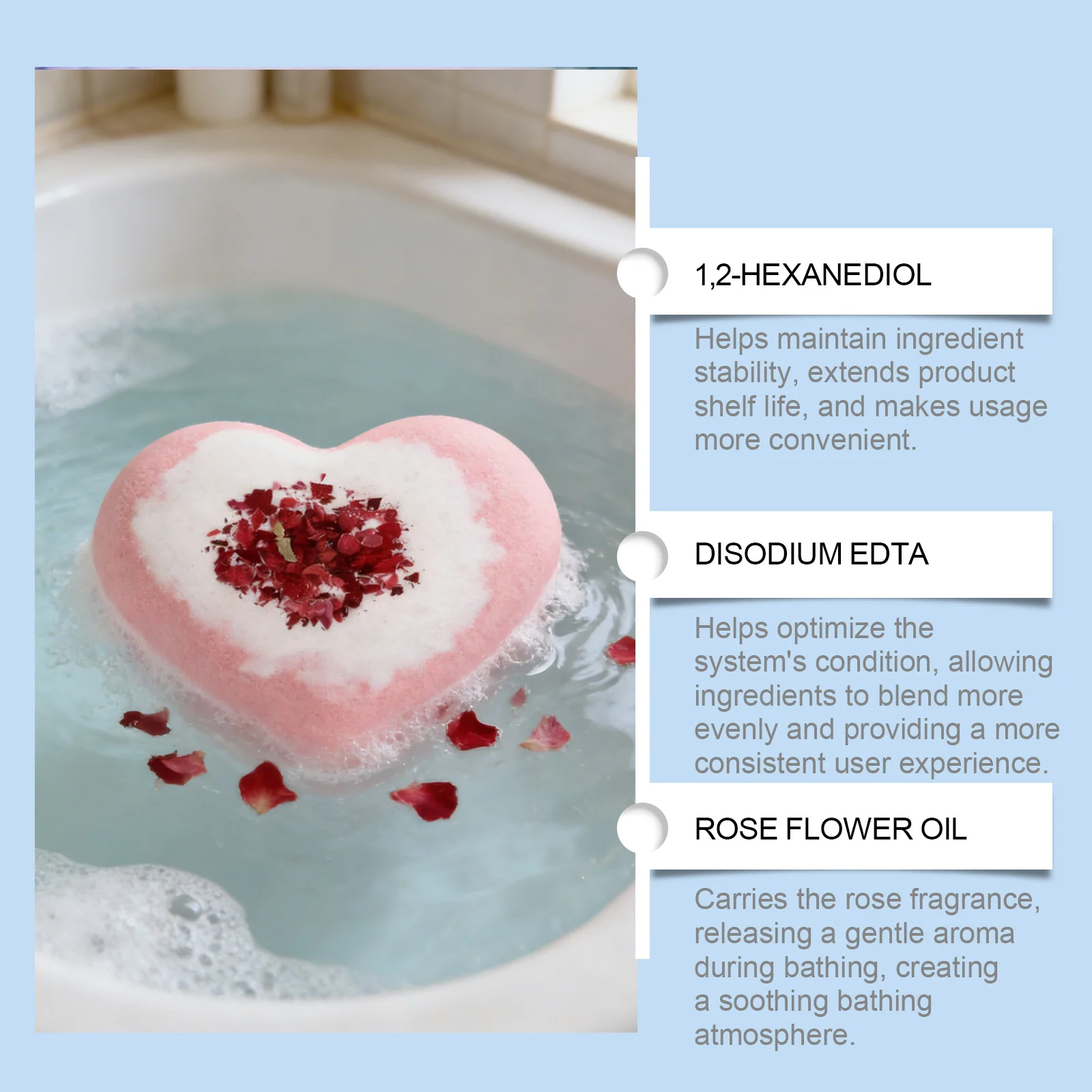 Rose Heart Bath Bombs 120g with Plant Extract for Pore Cleansing and Hydration 5 rose heart bath bombs 120g plant extract cleansing hydration der 9psu8wtw desc 5