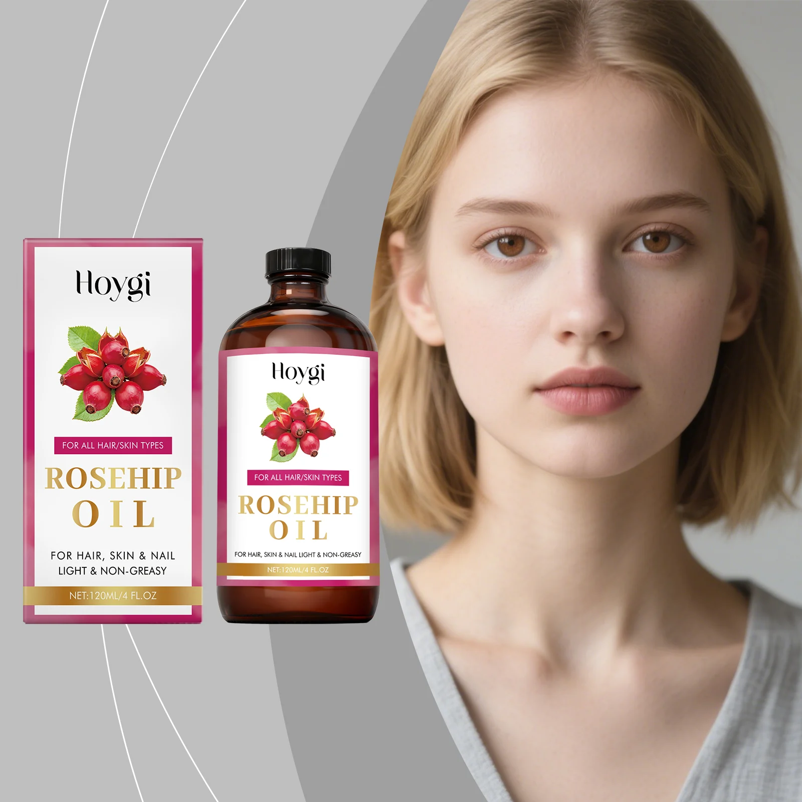 Hoygi Rosehip Seed Oil Lightweight Body Care for Hair Skin & Nails 3 rosehip seed body oil der 68hetaaj desc 3