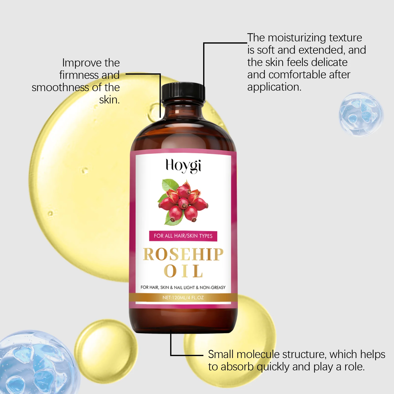Hoygi Rosehip Seed Oil Lightweight Body Care for Hair Skin & Nails 9 rosehip seed body oil der 68hetaaj desc 9