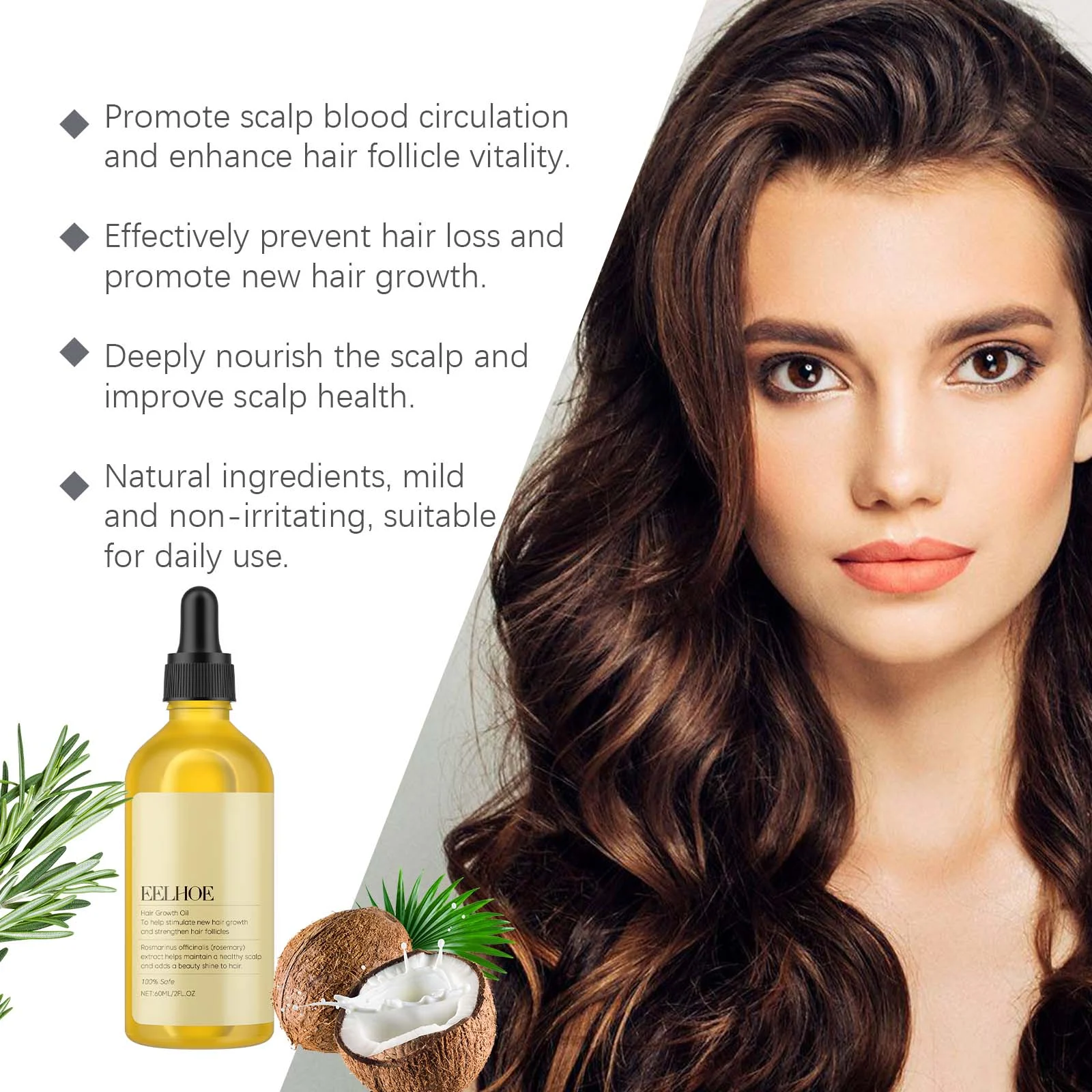 Rosemary Hair Growth Oil for Scalp Nourishment Anti-Hair Loss 60ml 5 rosemary hair growth oil scalp nourishment 60ml cih h6ykt69d desc 5
