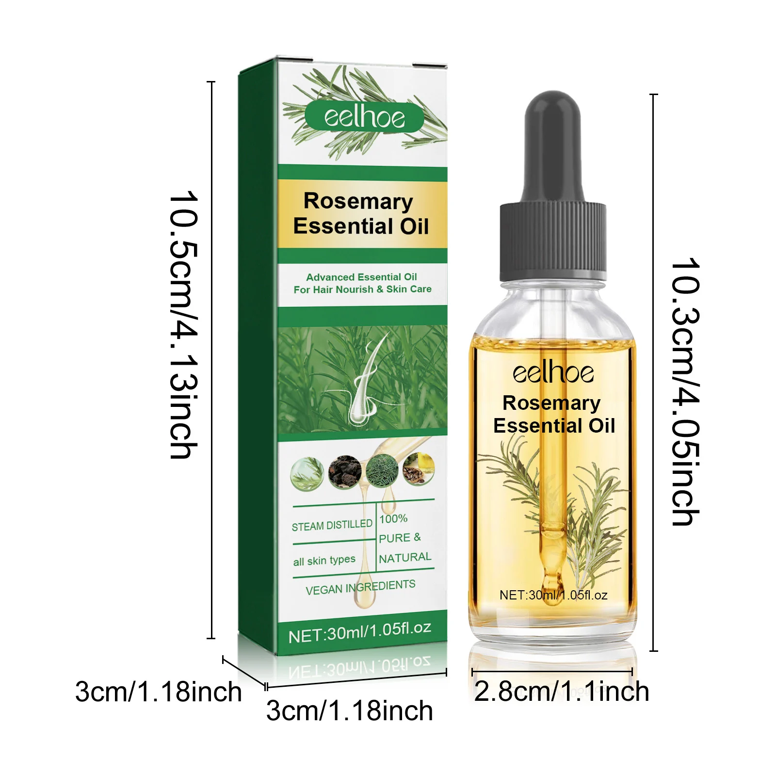 Rosemary Hair Oil for Split Ends and Frizz Control, 30ml Nourishing Hair Treatment 1 rosemary hair oil split ends frizz control 30ml cih x6fdhb7h desc 1