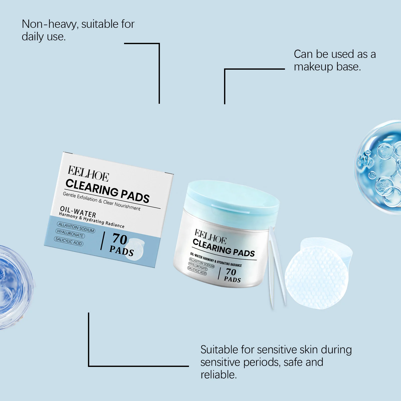 Salicylic Acid Toner Pads for Deep Hydration & Gentle Exfoliation, 70 Pads Set 8 salicylic acid toner pads hydration exfoliation der p7rvz38u desc 8
