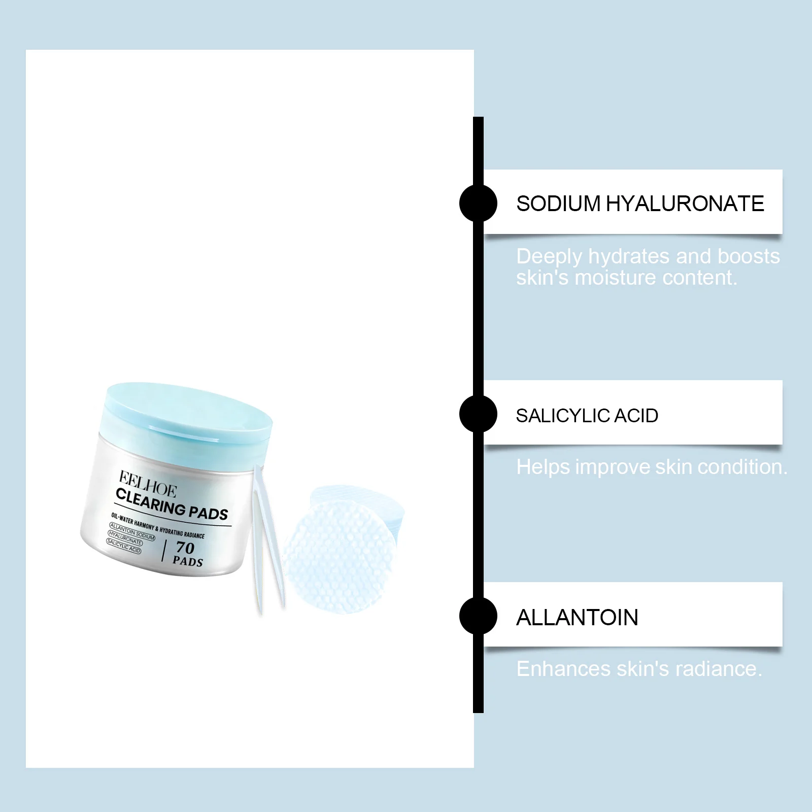 Salicylic Acid Toner Pads for Deep Hydration & Gentle Exfoliation, 70 Pads Set 9 salicylic acid toner pads hydration exfoliation der p7rvz38u desc 9