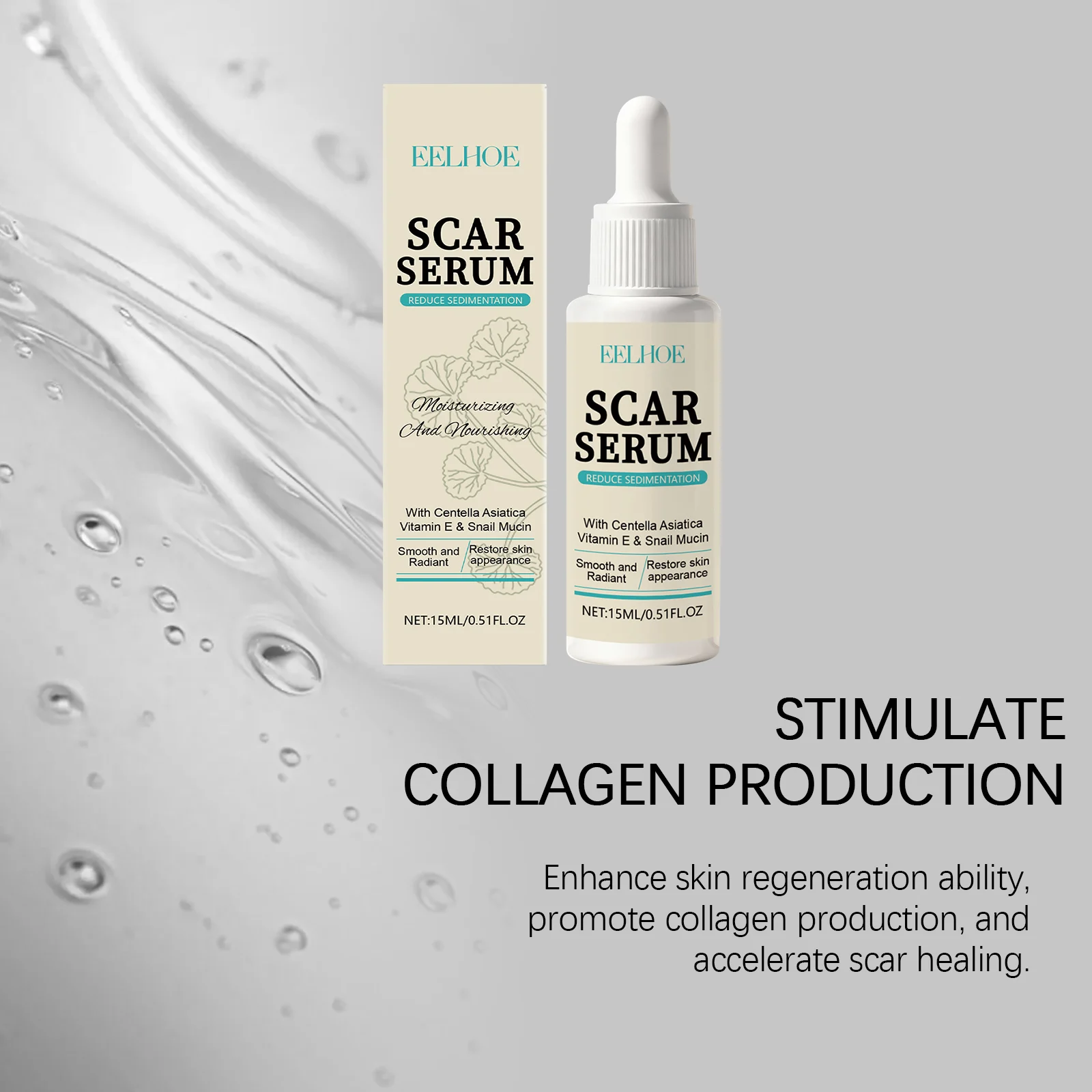 Scar Serum with Snail Mucin & Vitamin E 15ml for Skin Repair and Hydration 8 scar serum snail mucin vitamin e 15ml der rxasgrn3 desc 8