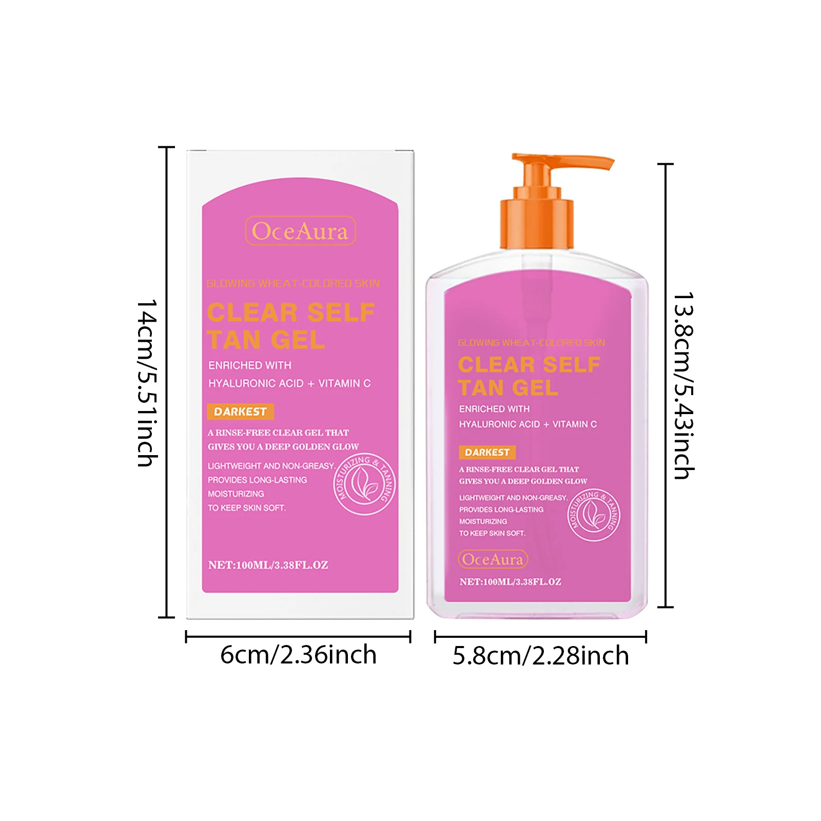 Self Tan Gel 100ml for Glowing Wheat-Colored Skin with Hyaluronic Acid & Vitamin C 1 self tan gel moisturizing 100ml hyaluronic acid vitamin c cih b75ds5n3 desc 1