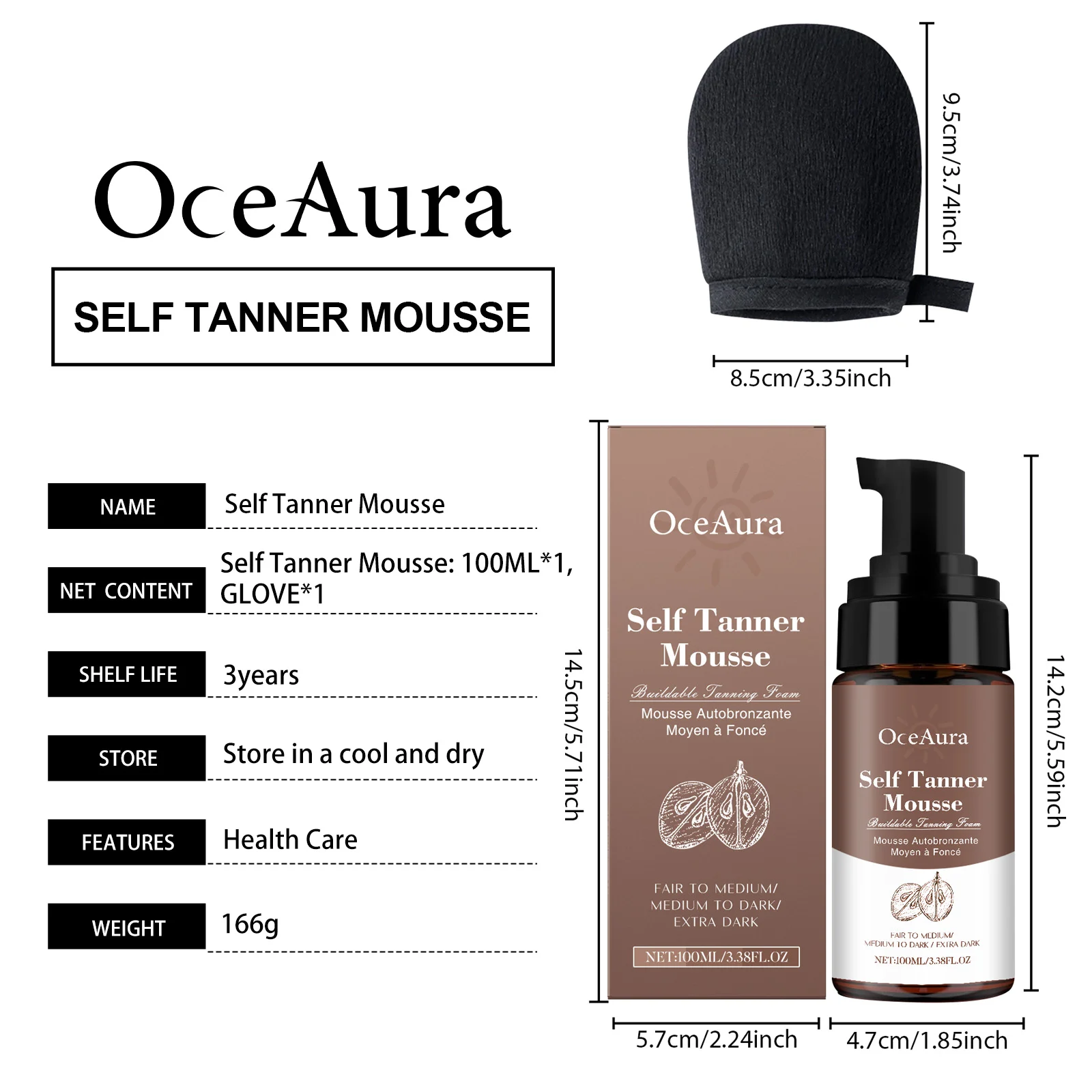 Self Tanner Mousse Buildable Tanning Foam 100ml with Glove for Natural Glow 1 self tanner mousse buildable tanning foam 100ml with glove cih 2rdejs5z desc 1 1