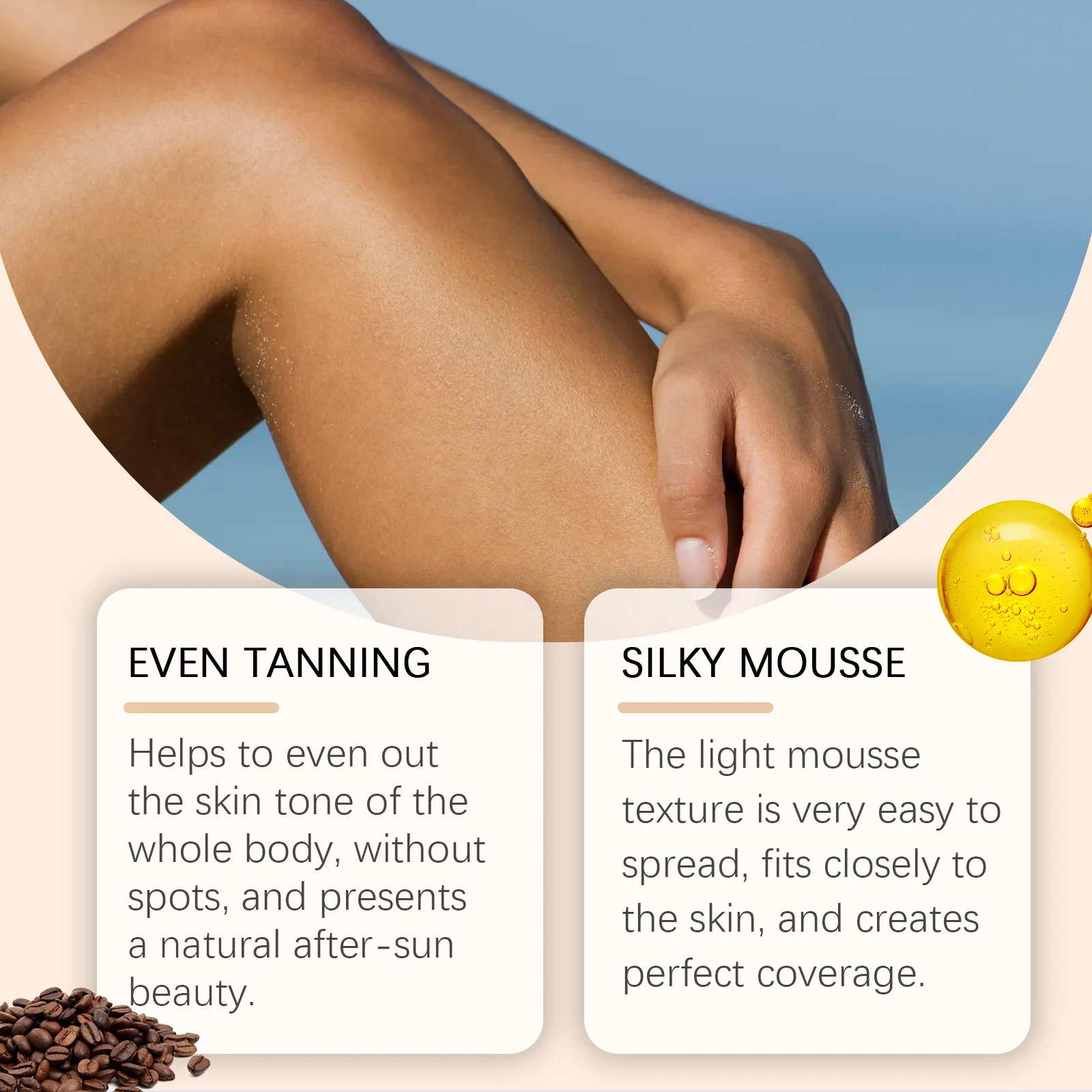 Self Tanning Mousse 100ml for Even Natural Sun-Kissed Glow & Deep Moisturizing 5 self tanning body mousse 100ml cih en4x4ww3 desc 6