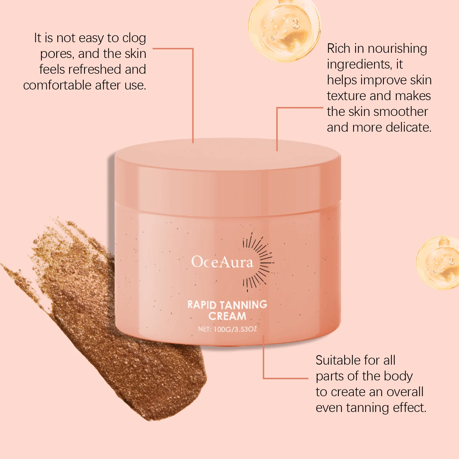Self Tanning Cream 100g Deep Moisturizing for Even Bronze Glow Rapid Tanning 5 self tanning cream 100g deep moisturizing cih j8g4k37w desc 6