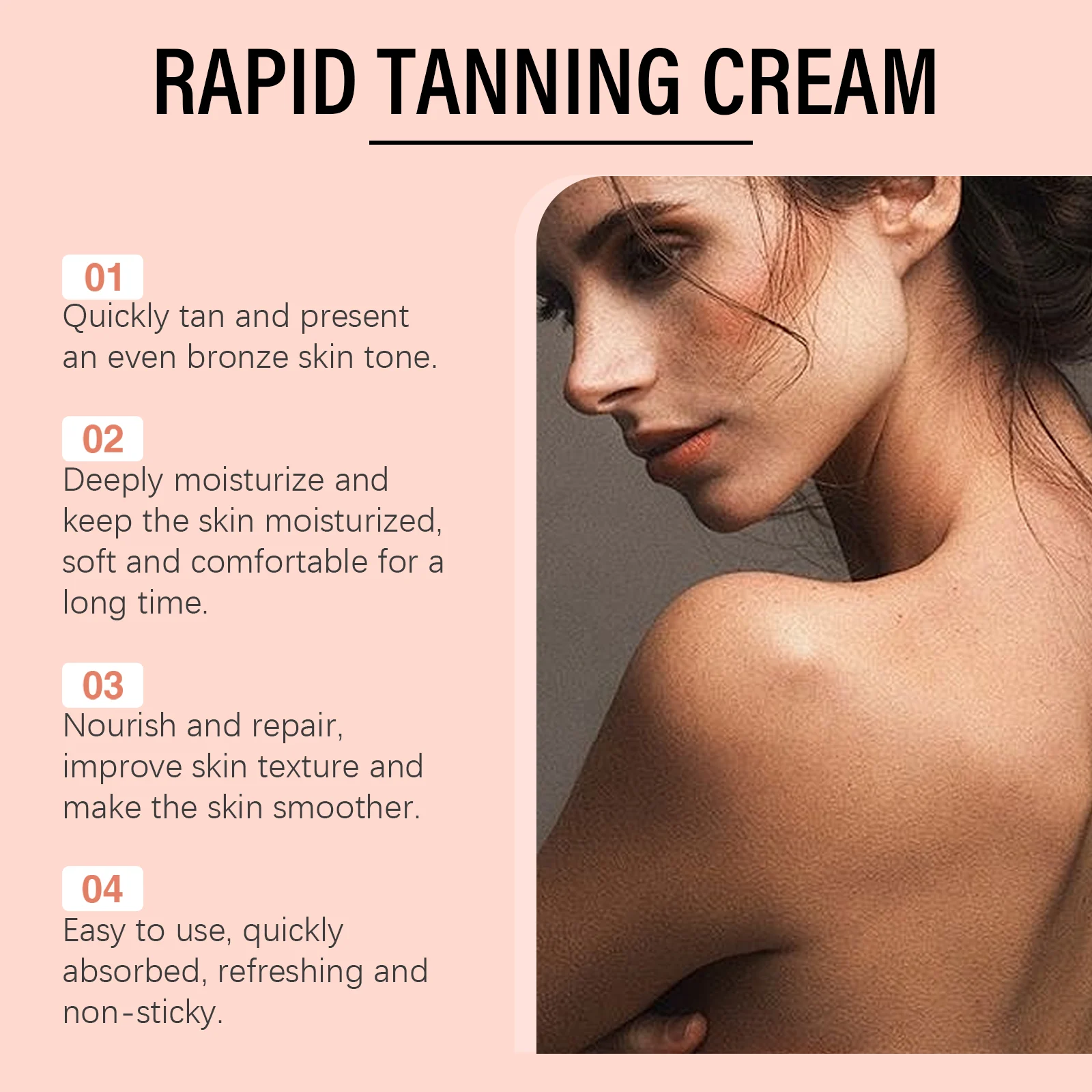Self Tanning Cream 100g Deep Moisturizing for Even Bronze Glow Rapid Tanning 6 self tanning cream 100g deep moisturizing cih j8g4k37w desc 7