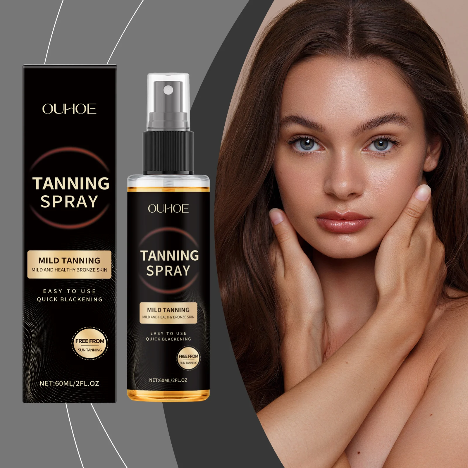 Self Tanning Spray 60ml, Instant Bronzing Mist with Natural & Moisturizing Formula for Even, Sunless Glow 2 self tanning spray 60ml instant bronzing mist der yxwat64y desc 2