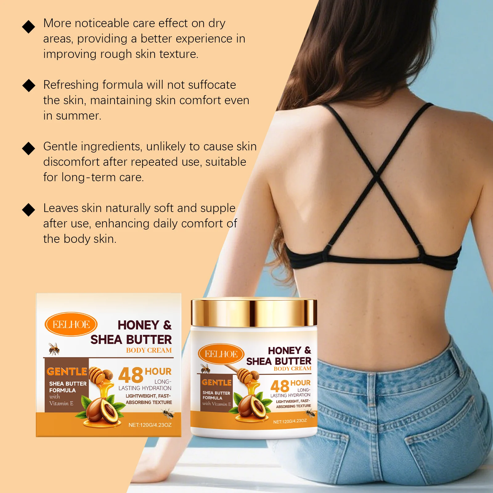 Shea Butter Body Cream Deep Moisturizing Lightweight Formula 120g 6 shea butter body cream 120g eelho der ut4v9thf desc 6