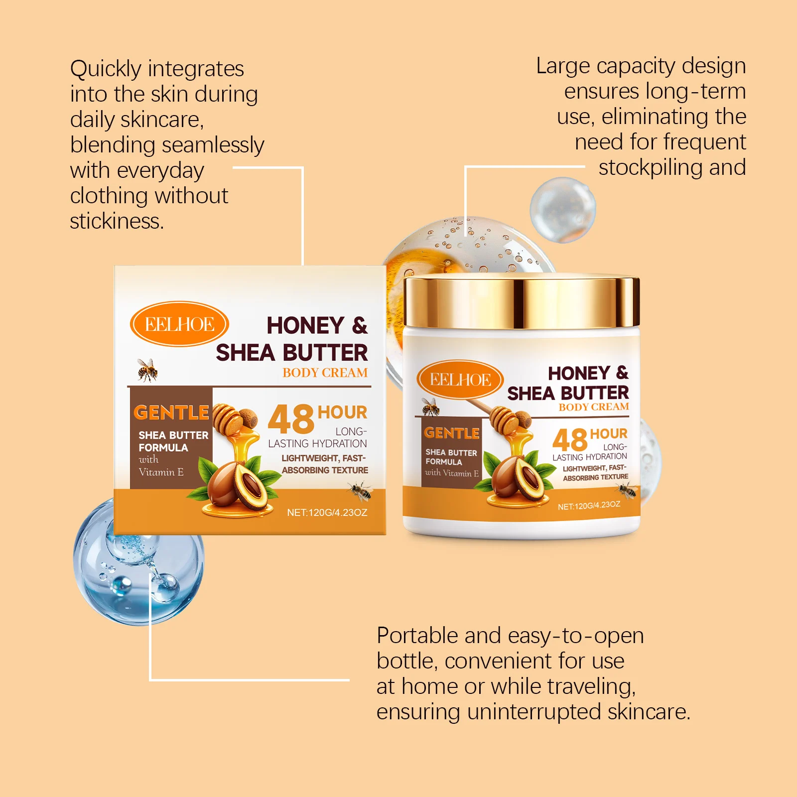 Shea Butter Body Cream Deep Moisturizing Lightweight Formula 120g 8 shea butter body cream 120g eelho der ut4v9thf desc 8