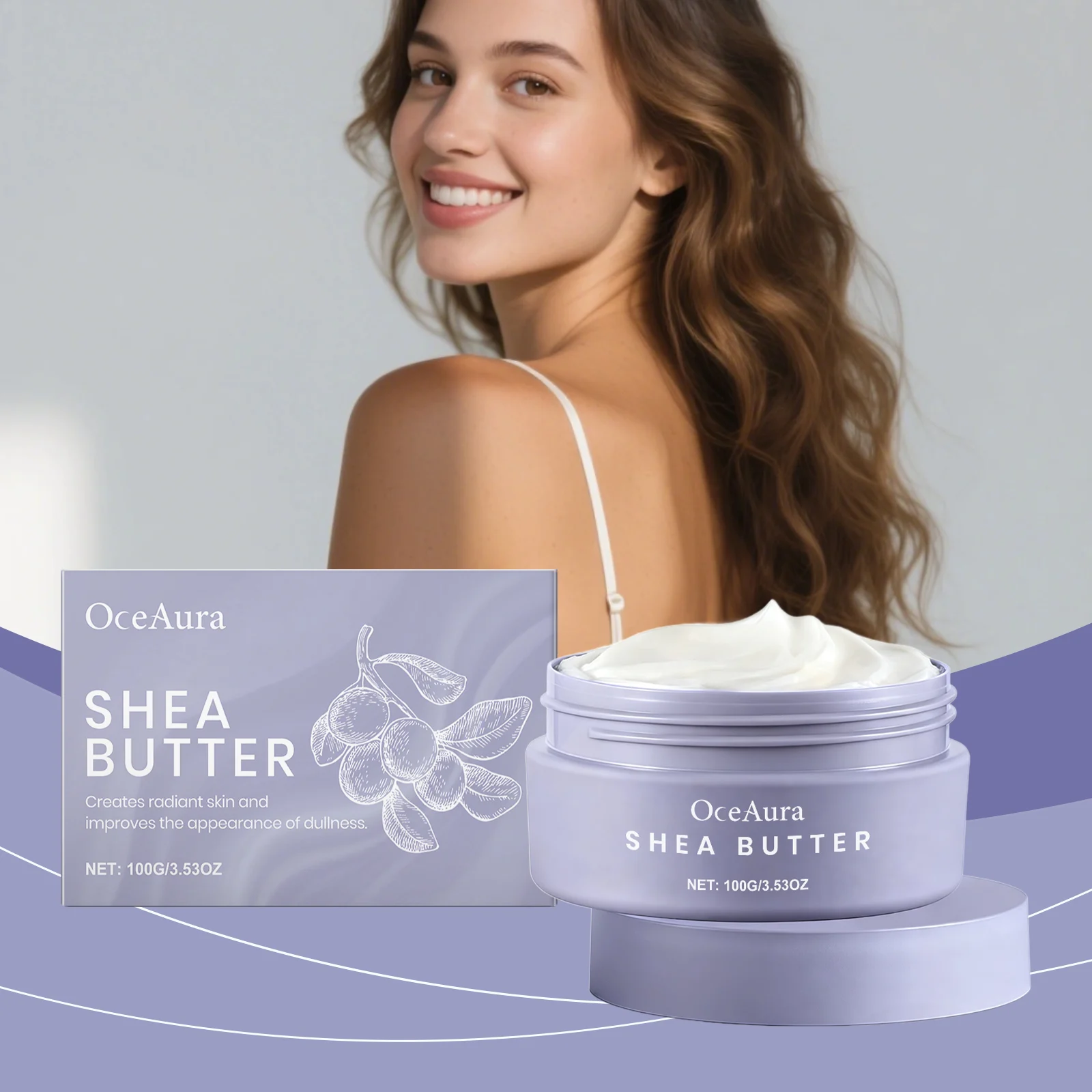 OceAura Shea Butter Moisturizing Cream - Deep Nourishment & Quick Absorption for Dry Skin 2 shea butter moisturizing cream der yq9hu7h5 desc 2