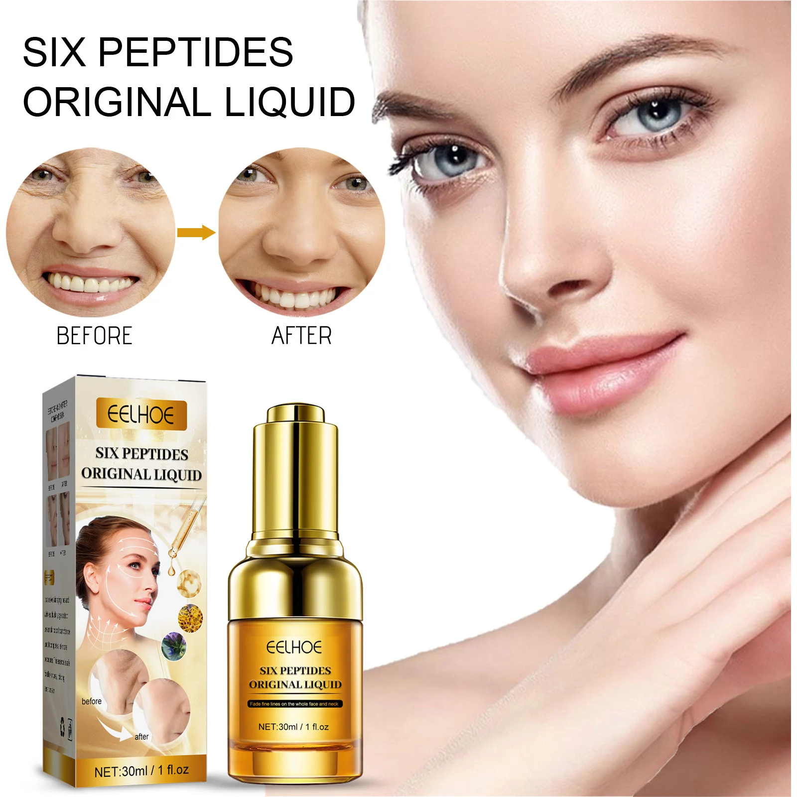 Six Peptides Anti-Wrinkle Serum 30ml with Hyaluronic Acid and Natural Botanicals 1 six peptides anti wrinkle serum 30ml cih cxuvjqvu desc 1