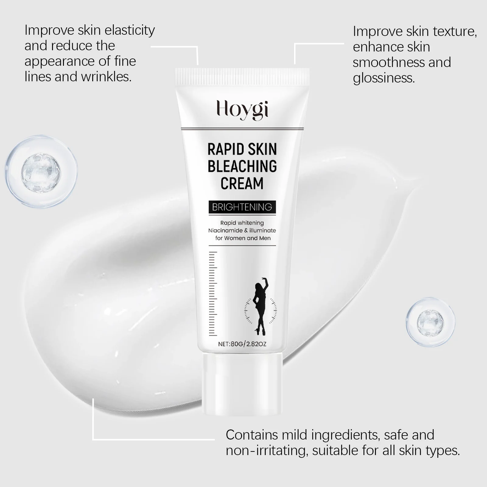 Hoygi Rapid Skin Bleaching Cream with Niacinamide & Vitamin C, Brightening & Moisturizing Body Cream 8 skin bleaching moisturizing cream cih 8beurhnp desc 8