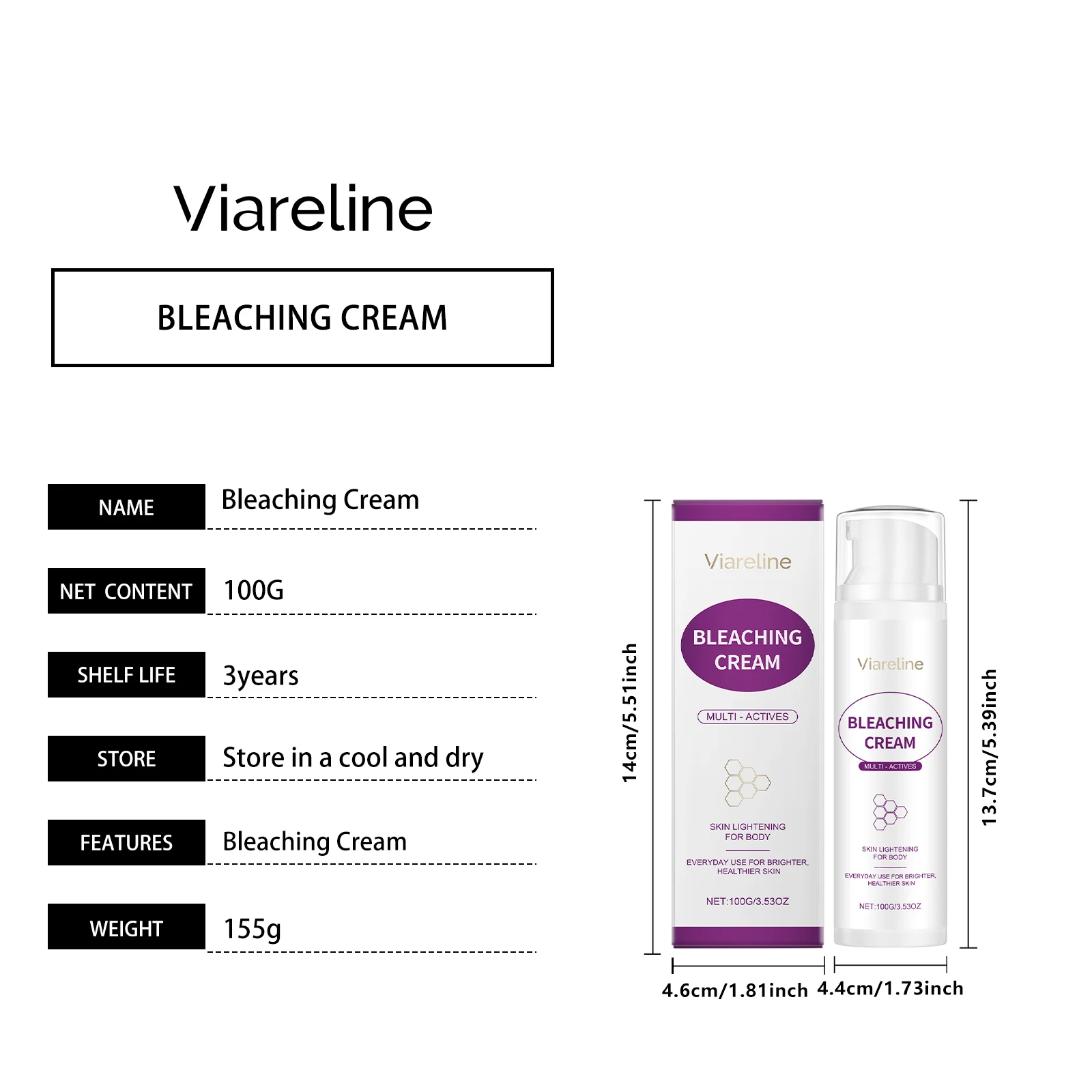 Viareline Body Cream for Brightening, Moisturizing & Smooth Skin 1 skin brightening body cream der 6q7fq2pa desc 1