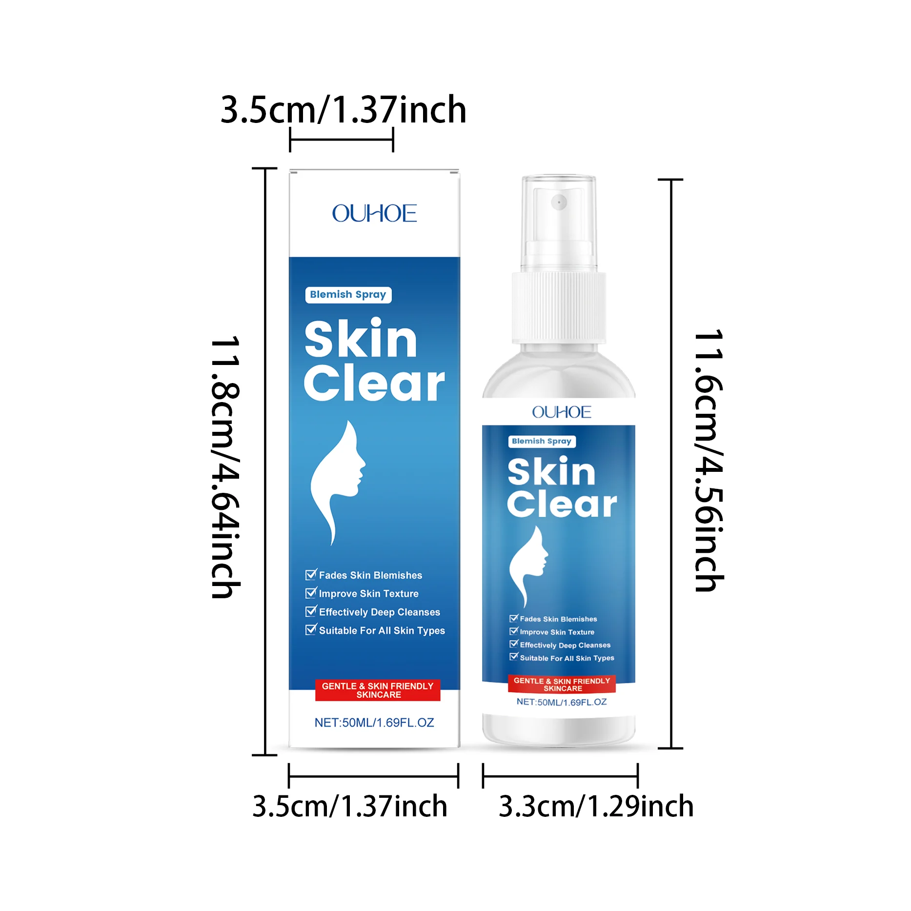 OUHOE Blemish Spray for Clear Skin, Fades Blemishes & Improves Texture 1 skin care blemish spray der tbgwk8ce desc 1