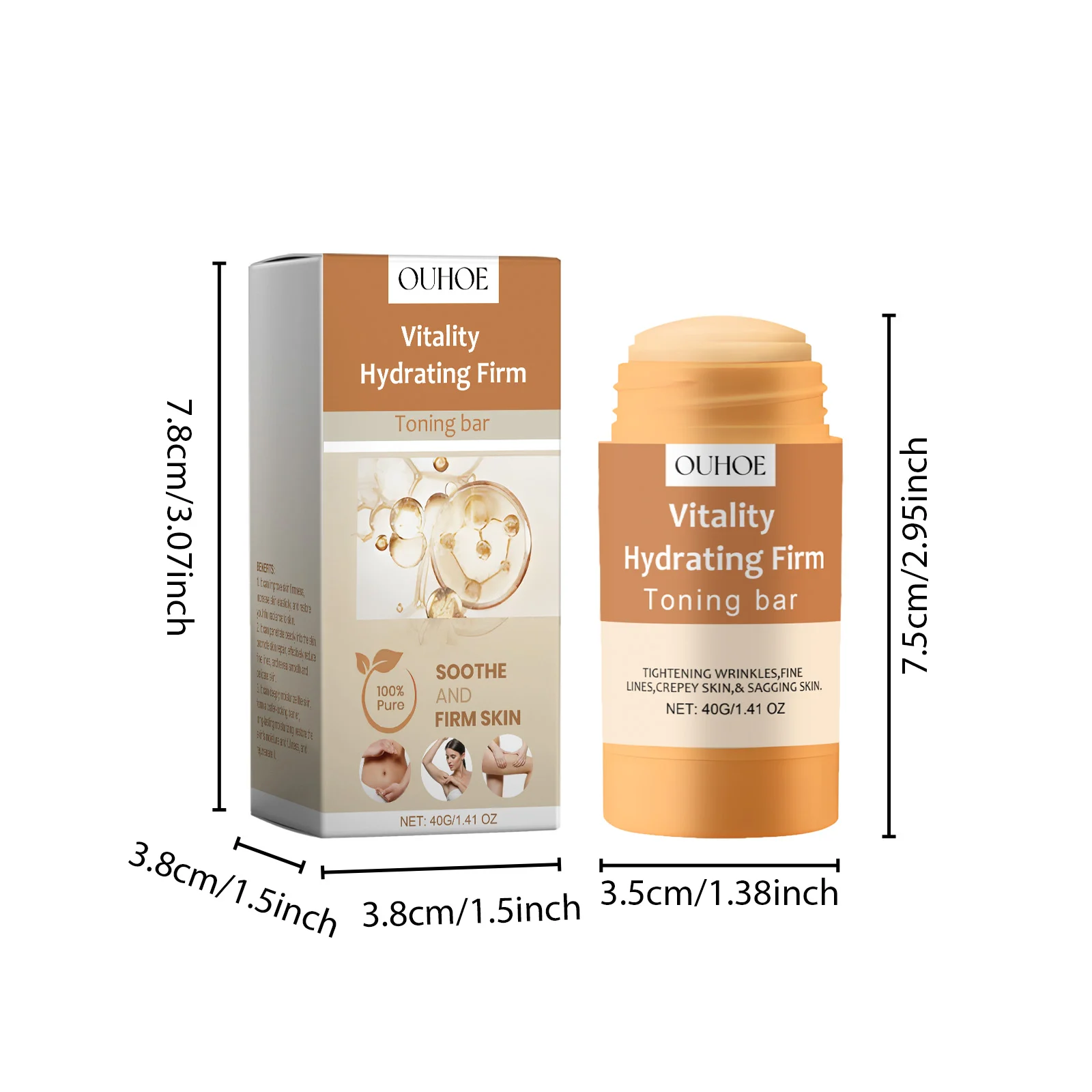 Skin Firming Body Bar Hydrating Tightening Moisturizing Anti-Wrinkle Stick 40g 1 skin firming hydrating body bar tightening stick 40g cih sjkr7e2w desc 1