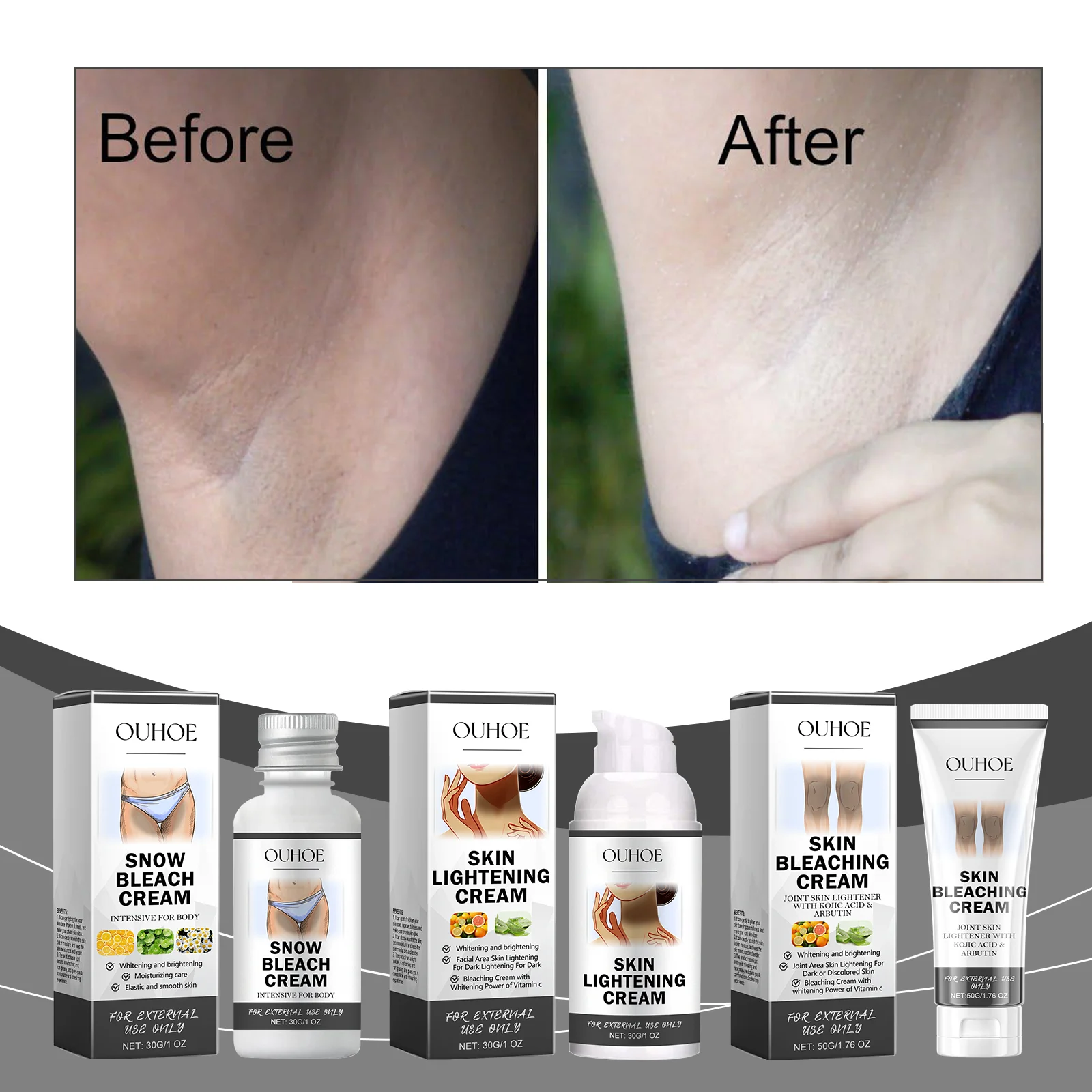 OUHOE Skin Lightening Cream with Niacinamide & Vitamin C for Brightening & Moisturizing 2 skin lightening moisturizing cream cih 52exdtvk desc 2