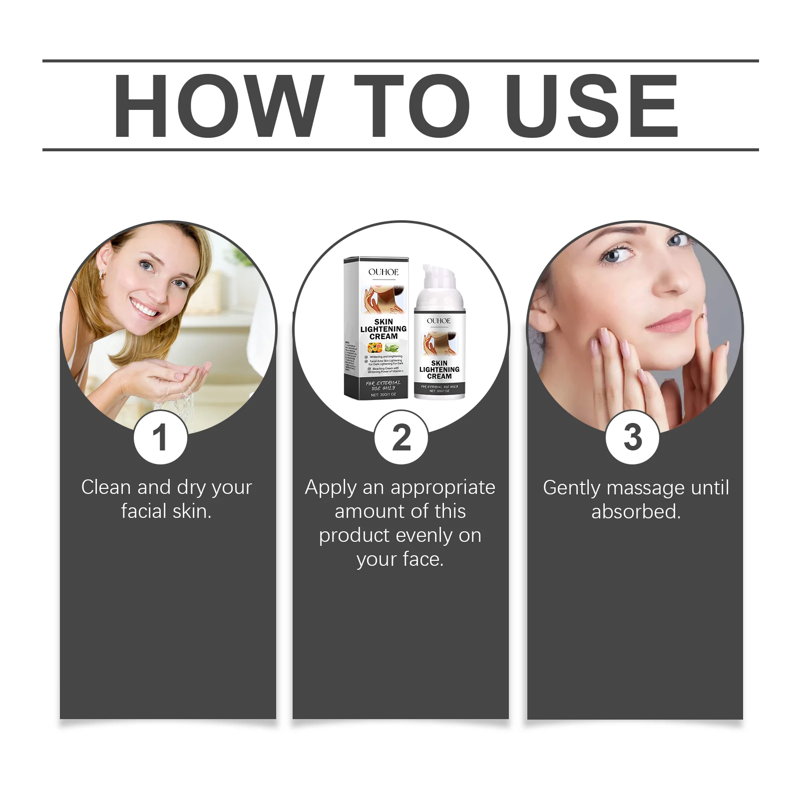 OUHOE Skin Lightening Cream with Niacinamide & Vitamin C for Brightening & Moisturizing 4 skin lightening moisturizing cream cih 52exdtvk desc 4