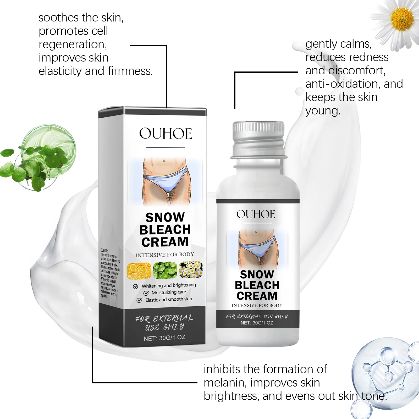 OUHOE Skin Lightening Cream with Niacinamide & Vitamin C for Brightening & Moisturizing 6 skin lightening moisturizing cream cih 52exdtvk desc 6