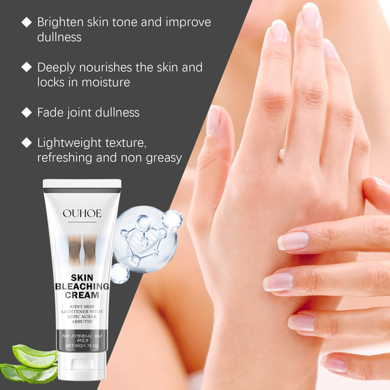 OUHOE Skin Lightening Cream with Niacinamide & Vitamin C for Brightening & Moisturizing 8 skin lightening moisturizing cream cih 52exdtvk desc 8