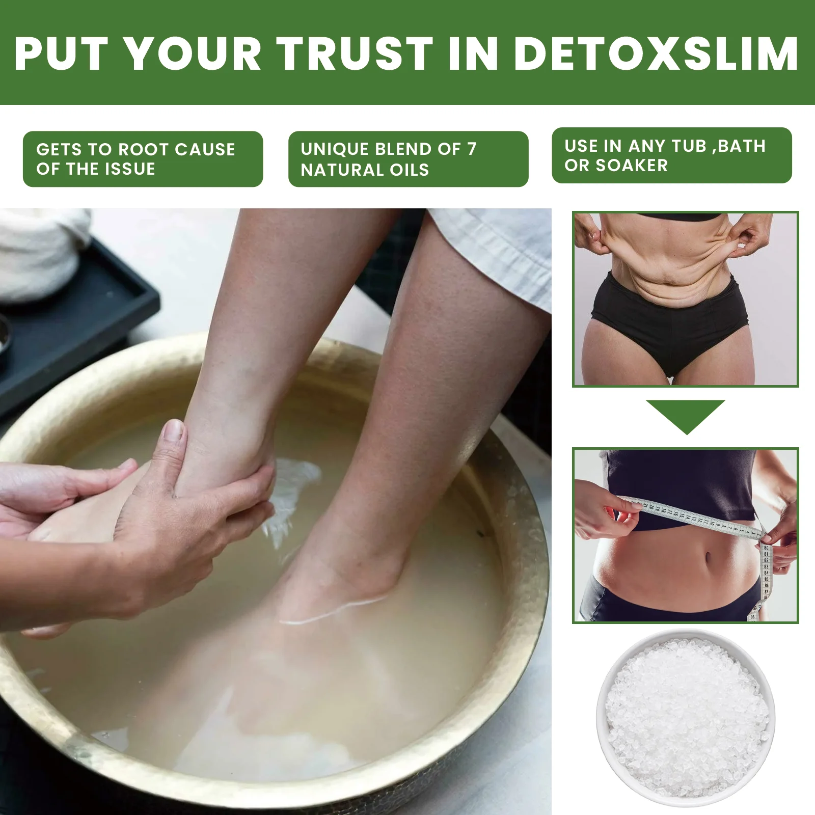 Slimming Detox Foot Bath Salt 50g with Essential Oils for Body Cleansing & Pain Relief 6 slimming detox foot bath salt 50g cih pms576bq desc 6