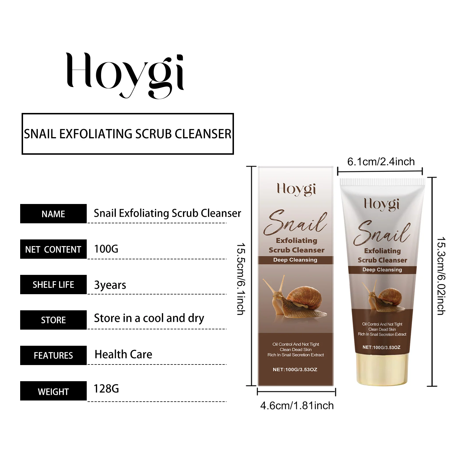 Snail Exfoliating Scrub Cleanser 100g Deep Cleansing Hydrating Face Wash for All Skin Types 1 snail exfoliating scrub cleanser 100g deep cleansing hydrating face wash cih ga23pr6z desc 1