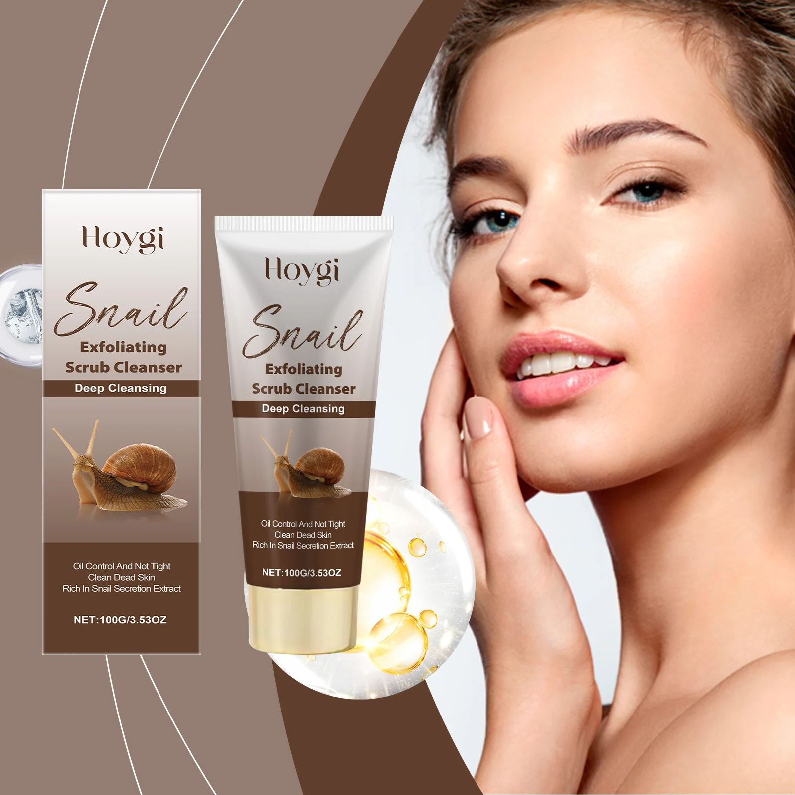 Snail Exfoliating Scrub Cleanser 100g Deep Cleansing Hydrating Face Wash for All Skin Types 2 snail exfoliating scrub cleanser 100g deep cleansing hydrating face wash cih ga23pr6z desc 2