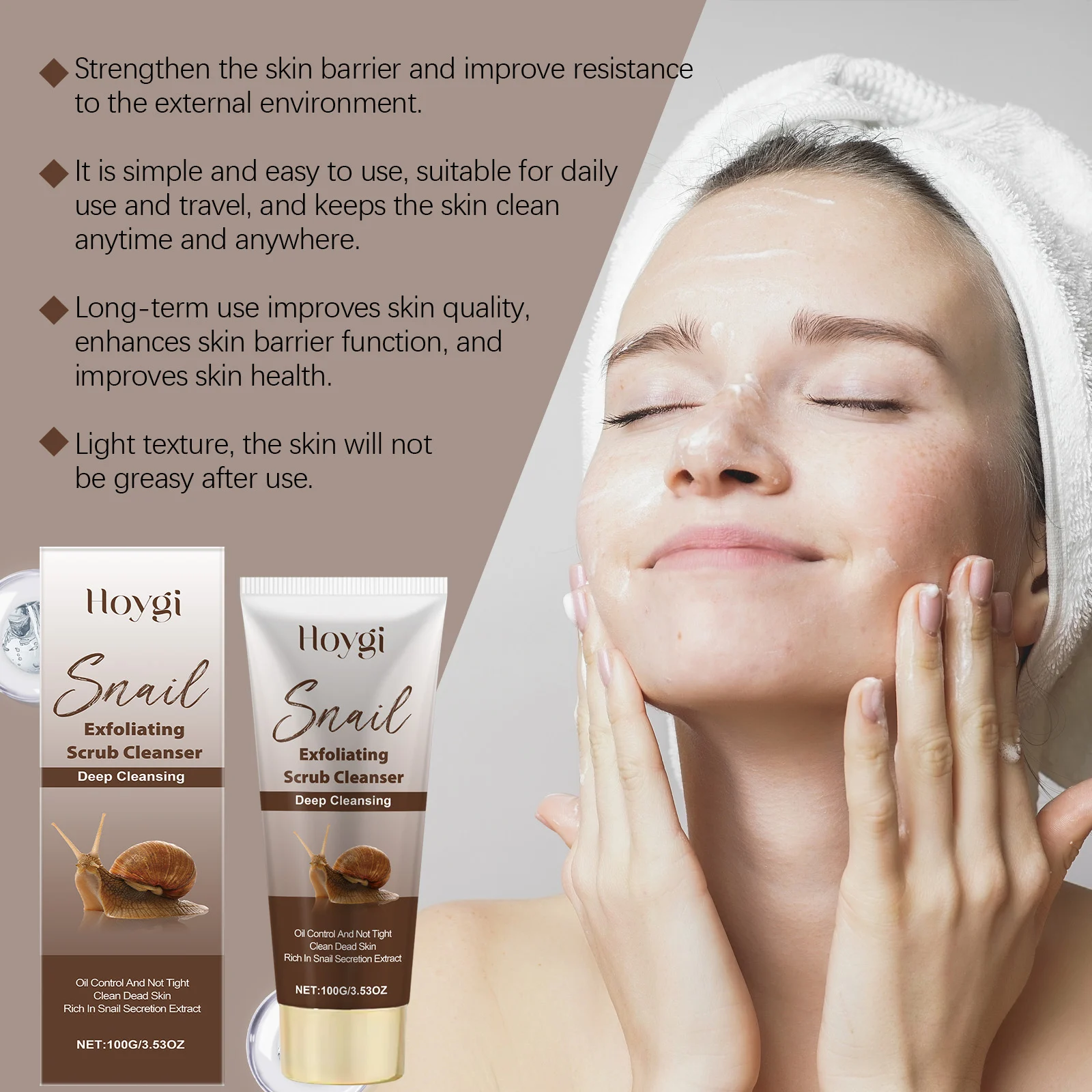 Snail Exfoliating Scrub Cleanser 100g Deep Cleansing Hydrating Face Wash for All Skin Types 5 snail exfoliating scrub cleanser 100g deep cleansing hydrating face wash cih ga23pr6z desc 5