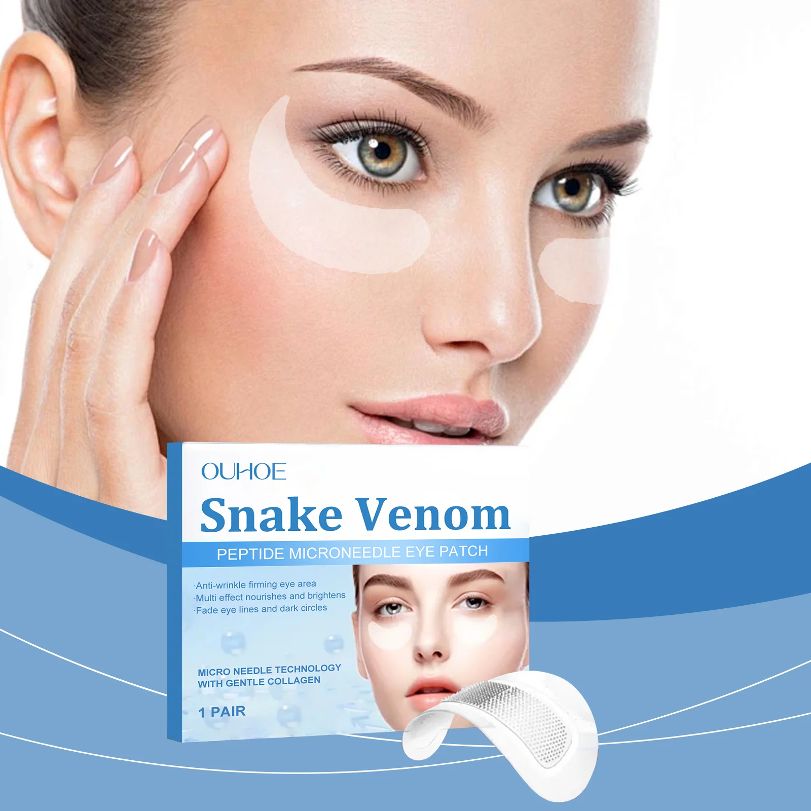 Snake Venom Eye Patches Anti-Wrinkle Firming and Brightening Under Eye Treatment 2 snake venom eye patches anti wrinkle firming brightening der tysg6pc8 desc 2