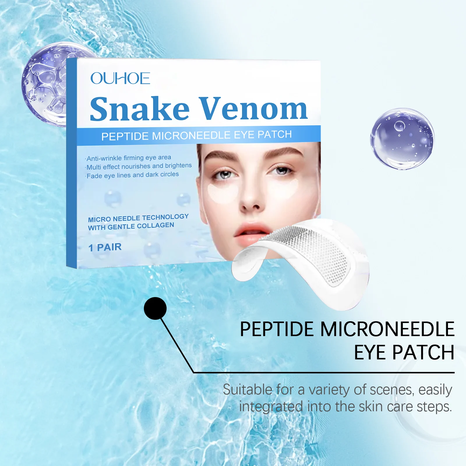 Snake Venom Eye Patches Anti-Wrinkle Firming and Brightening Under Eye Treatment 6 snake venom eye patches anti wrinkle firming brightening der tysg6pc8 desc 6