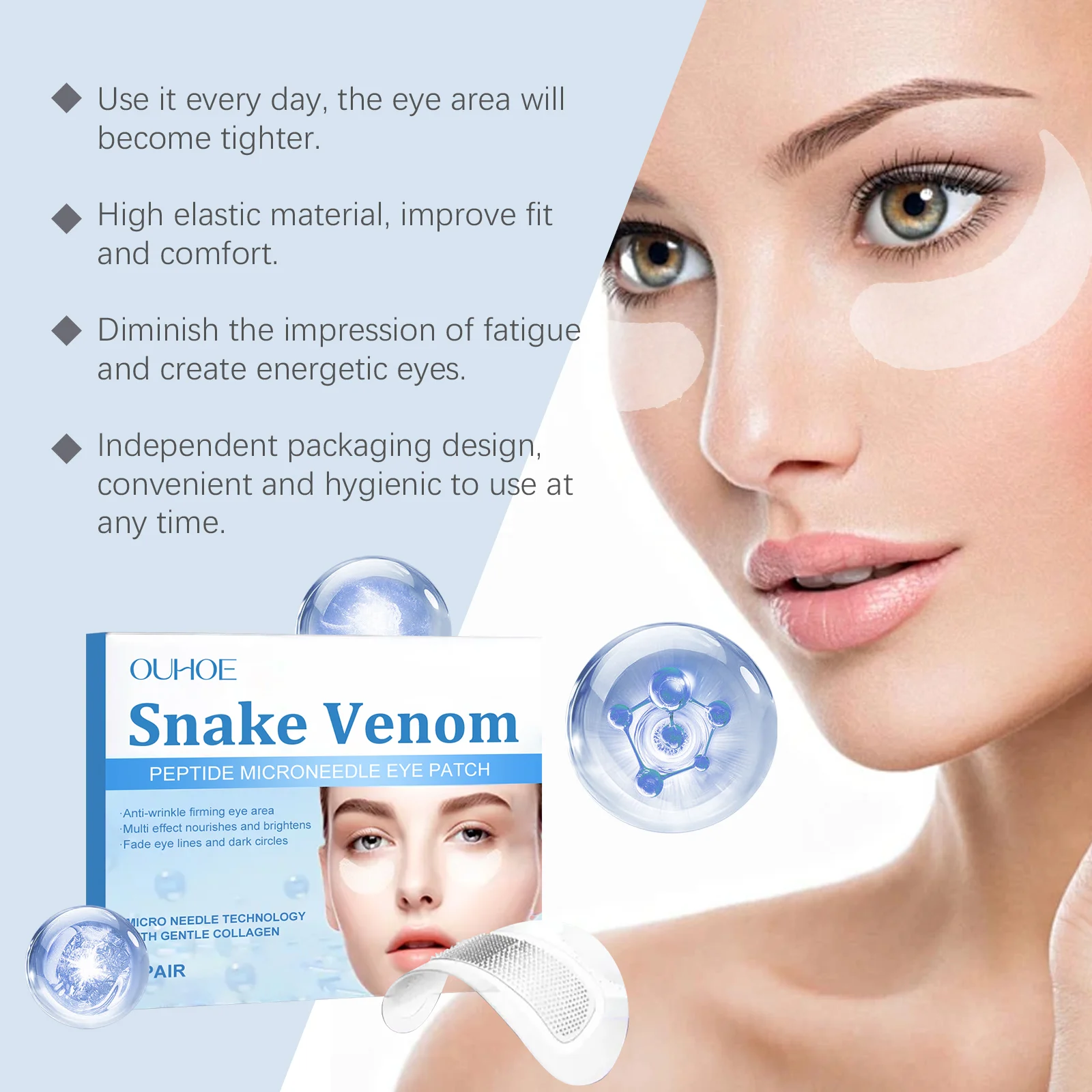 Snake Venom Eye Patches Anti-Wrinkle Firming and Brightening Under Eye Treatment 7 snake venom eye patches anti wrinkle firming brightening der tysg6pc8 desc 7