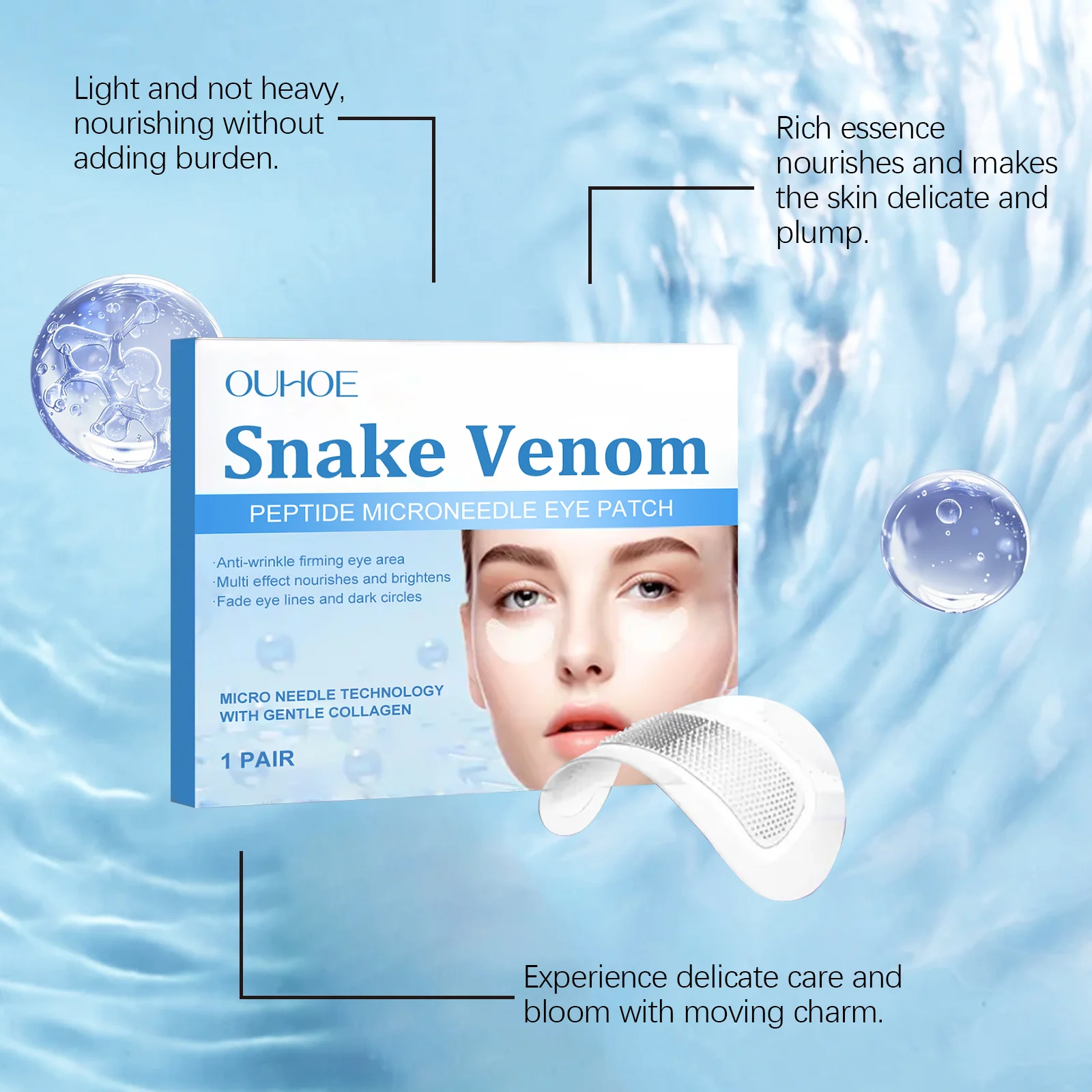Snake Venom Eye Patches Anti-Wrinkle Firming and Brightening Under Eye Treatment 8 snake venom eye patches anti wrinkle firming brightening der tysg6pc8 desc 8