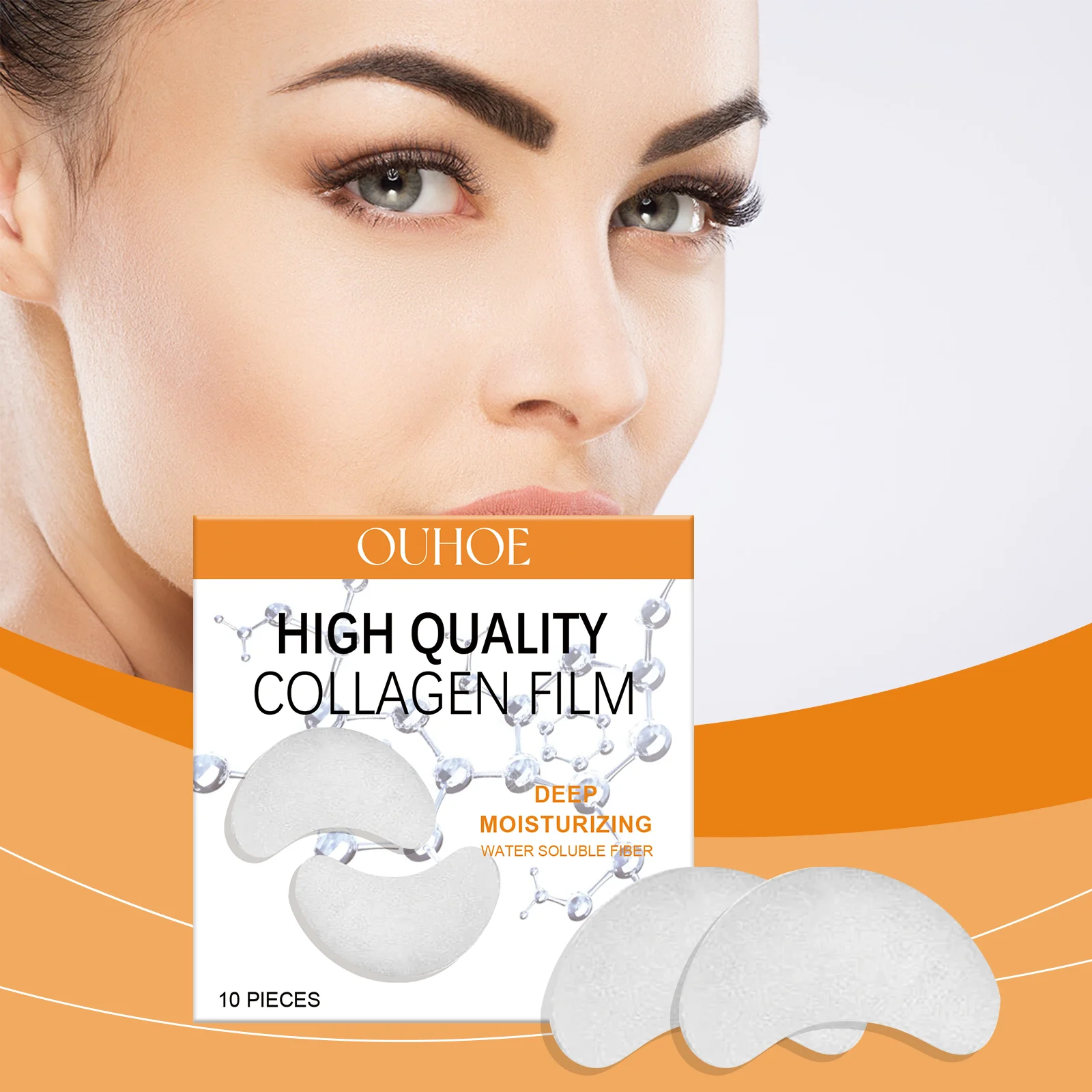 Soluble Collagen Film Hydrating Moisturizing Face Mask for Smooth Firm Skin 2 soluble collagen film hydrating face mask 10 pieces cih xau5v8vm desc 2