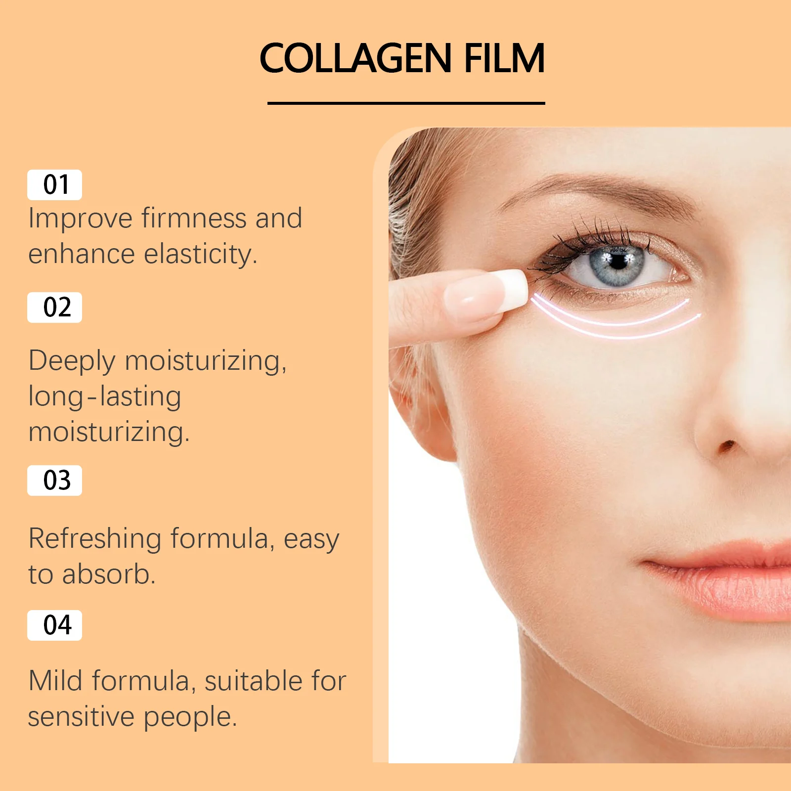 Soluble Collagen Film Hydrating Moisturizing Face Mask for Smooth Firm Skin 5 soluble collagen film hydrating face mask 10 pieces cih xau5v8vm desc 5