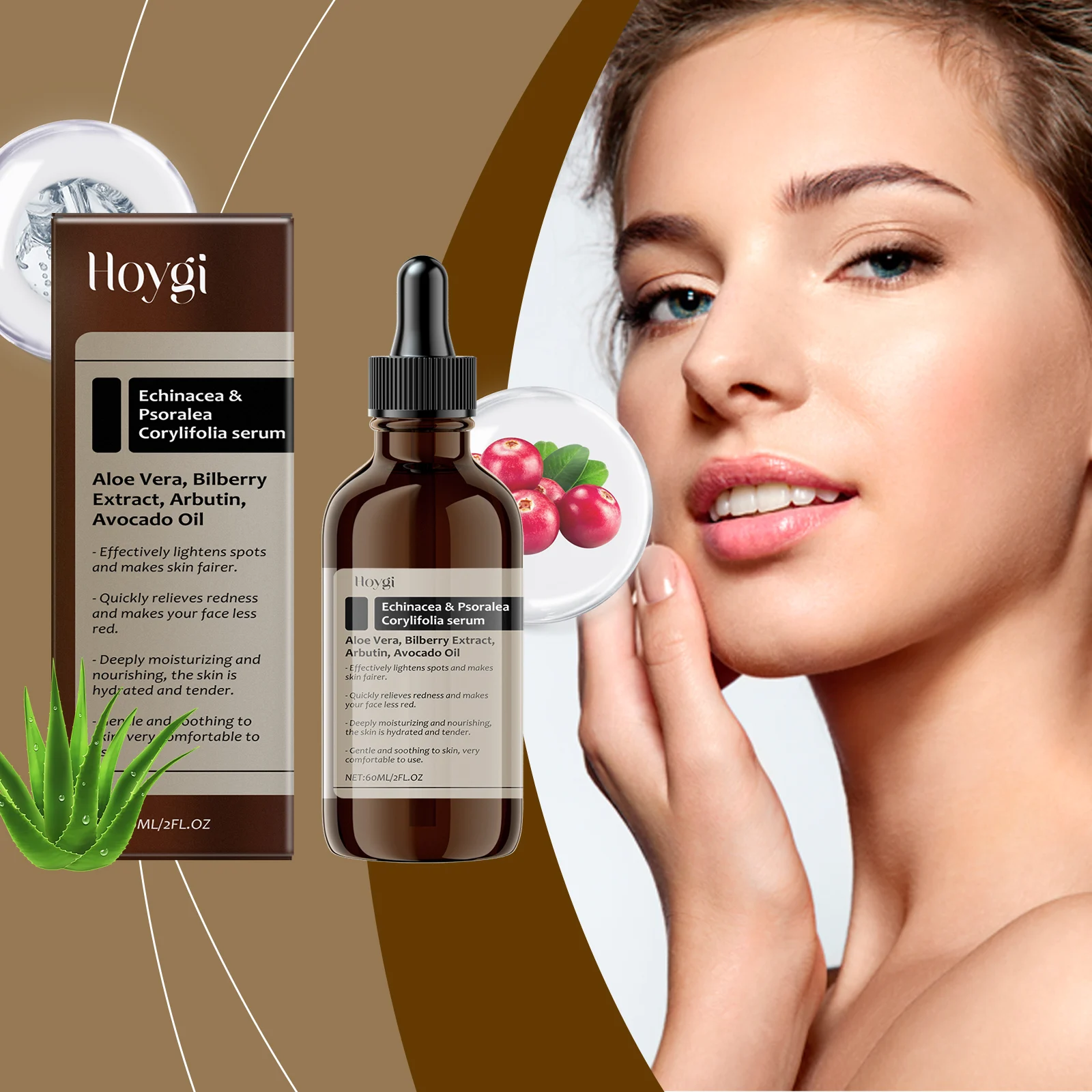 Soothing Facial Serum with Bilberry Extract & Arbutin 60ml for Brighter, Hydrated Skin 2 soothing facial serum bilberry arbutin 60ml cih 29txm4yy desc 2