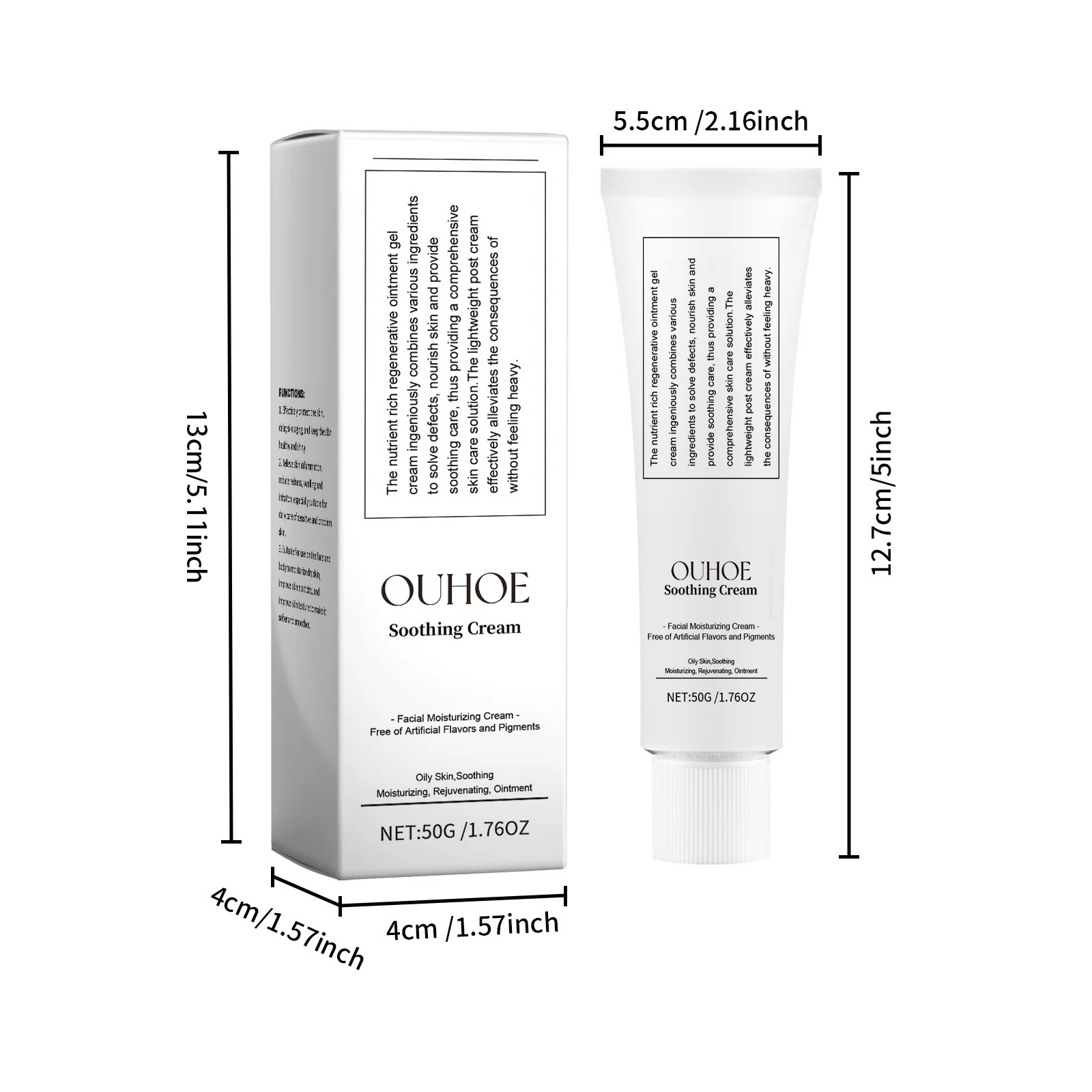 Soothing Moisturizing Cream 50g Hydrating Face Moisturizer with Panthenol & Cactus Extract for Sensitive Skin 1 soothing moisturizing cream 50g hydrating face moisturizer cih qnyfshm6 desc 1