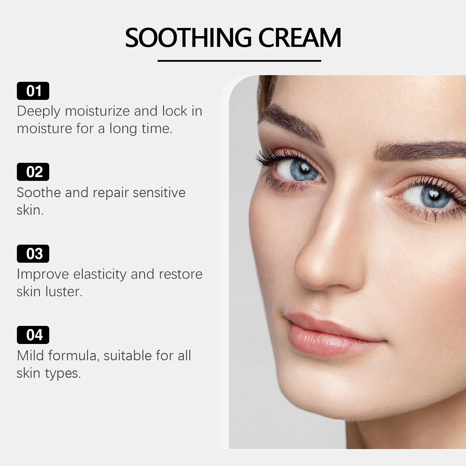 Soothing Moisturizing Cream 50g Hydrating Face Moisturizer with Panthenol & Cactus Extract for Sensitive Skin 6 soothing moisturizing cream 50g hydrating face moisturizer cih qnyfshm6 desc 6
