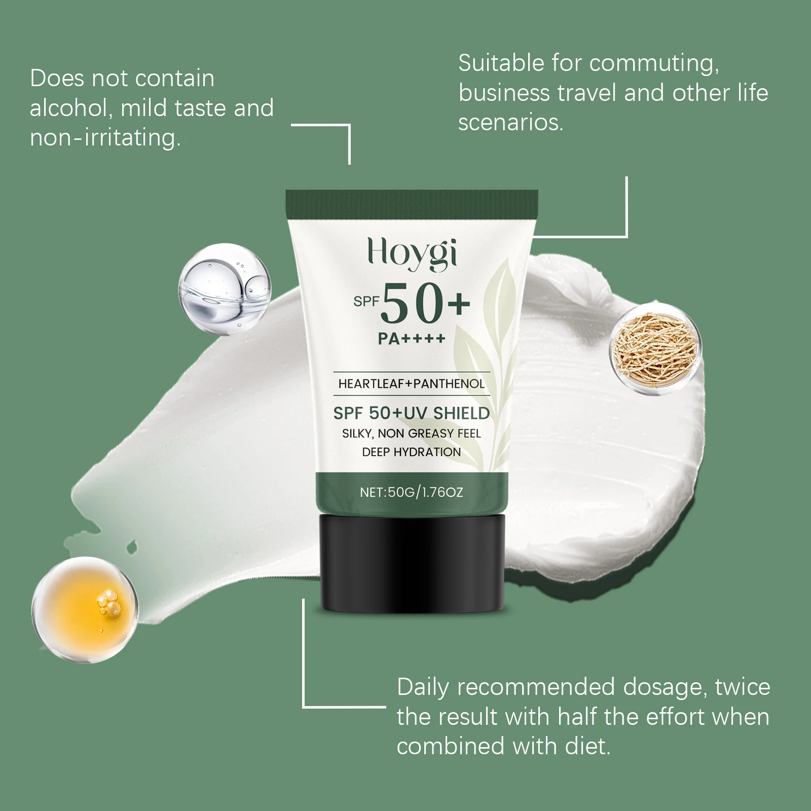 SPF 50+ Sunscreen Moisturizing Protective Cream 50g Lightweight Non-Greasy Face and Body 7 spf 50 plus sunscreen moisturizing protective cream 50g der fg5ct4tr desc 7