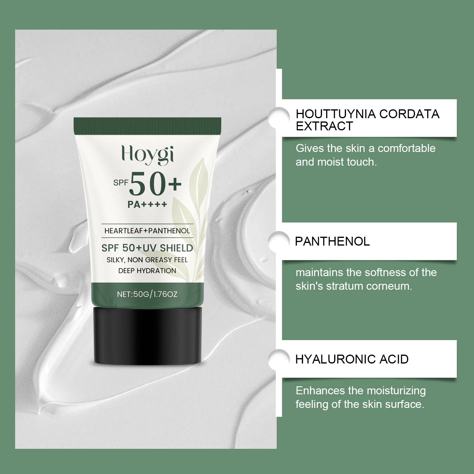 SPF 50+ Sunscreen Moisturizing Protective Cream 50g Lightweight Non-Greasy Face and Body 9 spf 50 plus sunscreen moisturizing protective cream 50g der fg5ct4tr desc 9