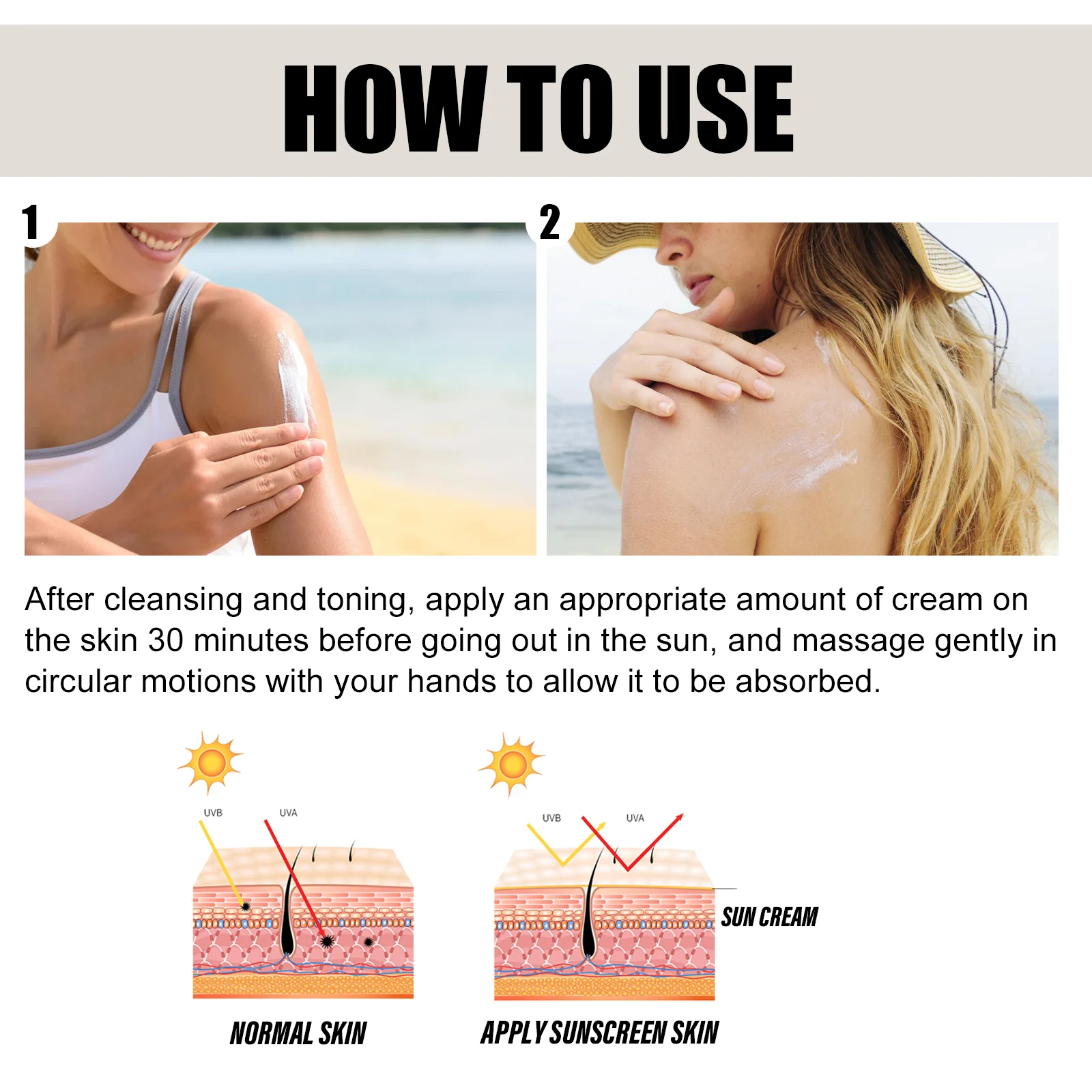 SPF50+ PA++++ Sunscreen Cream with Rice Probiotics 50ml, Broad Spectrum UV Protection & Hydrating Facial & Body Moisturizer 4 spf50 pa plus plus plus plus sunscreen cream rice probiotics 50ml cih xasndwuk desc 4