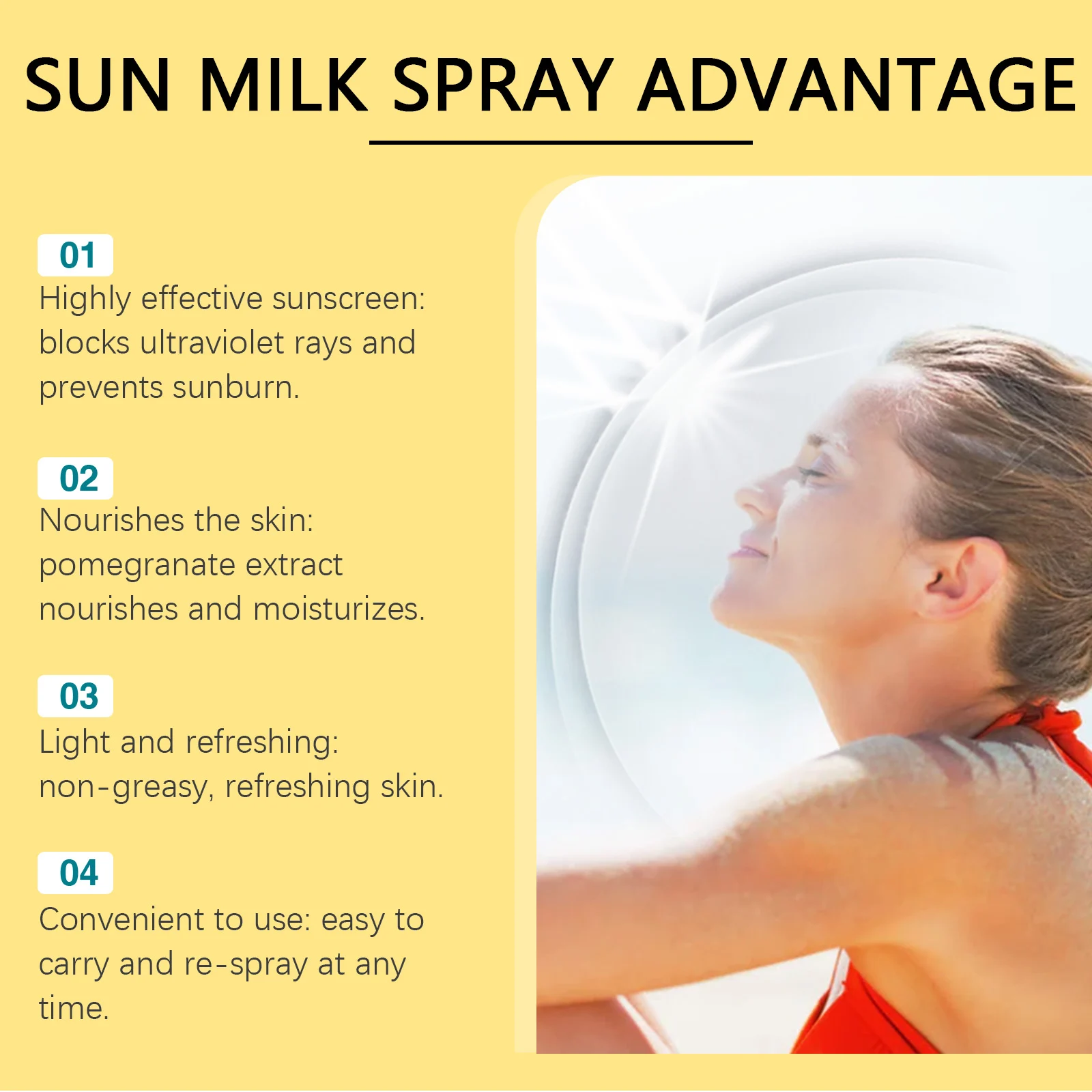 SPF50 Sunscreen Spray Non-Greasy Lightweight Moisturizing Face & Body Sun Protection 100ml 4 spf50 sunscreen spray non greasy lightweight moisturizing face body 100ml cih a8xdexzu desc 4