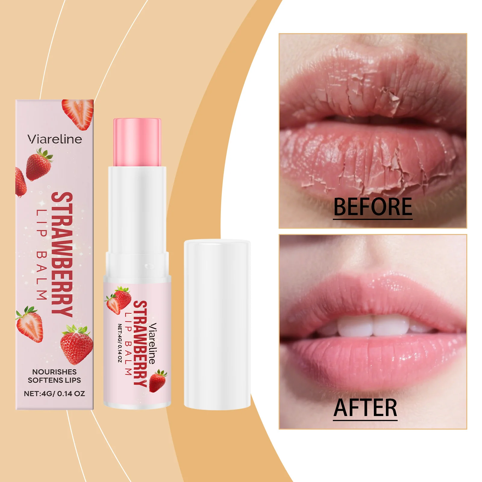 Viareline Strawberry Lip Balm with Hyaluronic Acid for Hydration and Softening 10 strawberry lip balm der ycqr8u9z desc 10