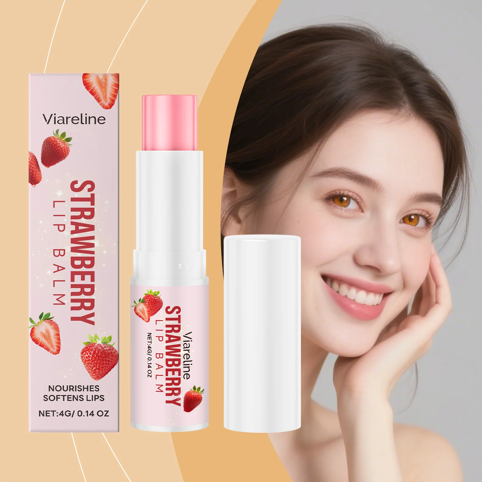 Viareline Strawberry Lip Balm with Hyaluronic Acid for Hydration and Softening 2 strawberry lip balm der ycqr8u9z desc 2