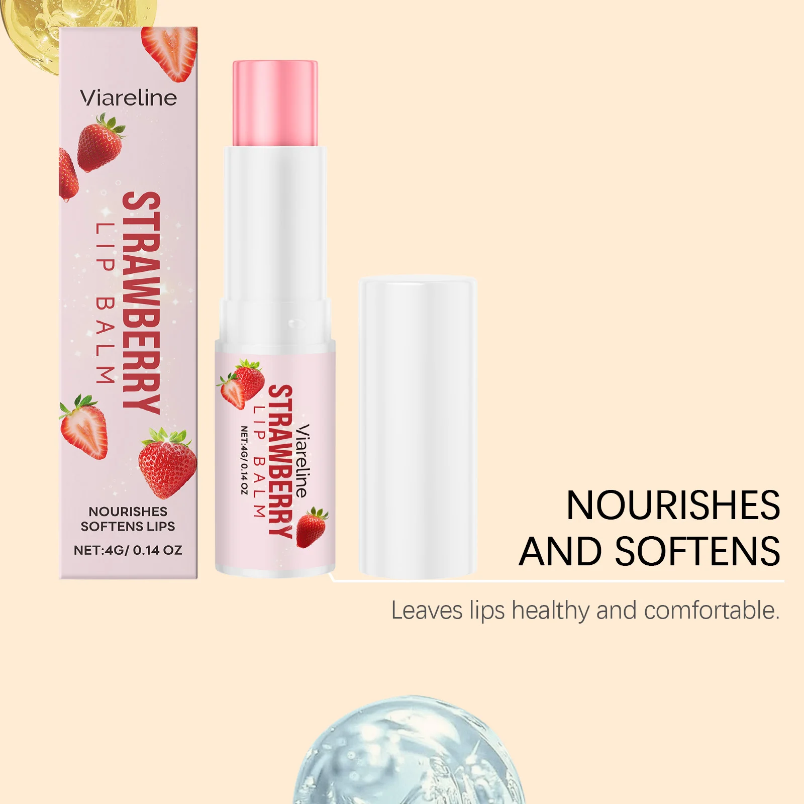 Viareline Strawberry Lip Balm with Hyaluronic Acid for Hydration and Softening 7 strawberry lip balm der ycqr8u9z desc 7