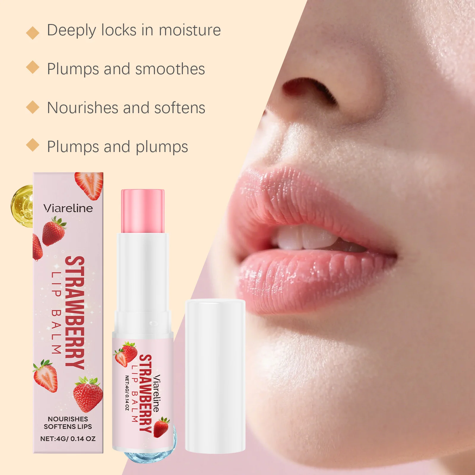 Viareline Strawberry Lip Balm with Hyaluronic Acid for Hydration and Softening 8 strawberry lip balm der ycqr8u9z desc 8