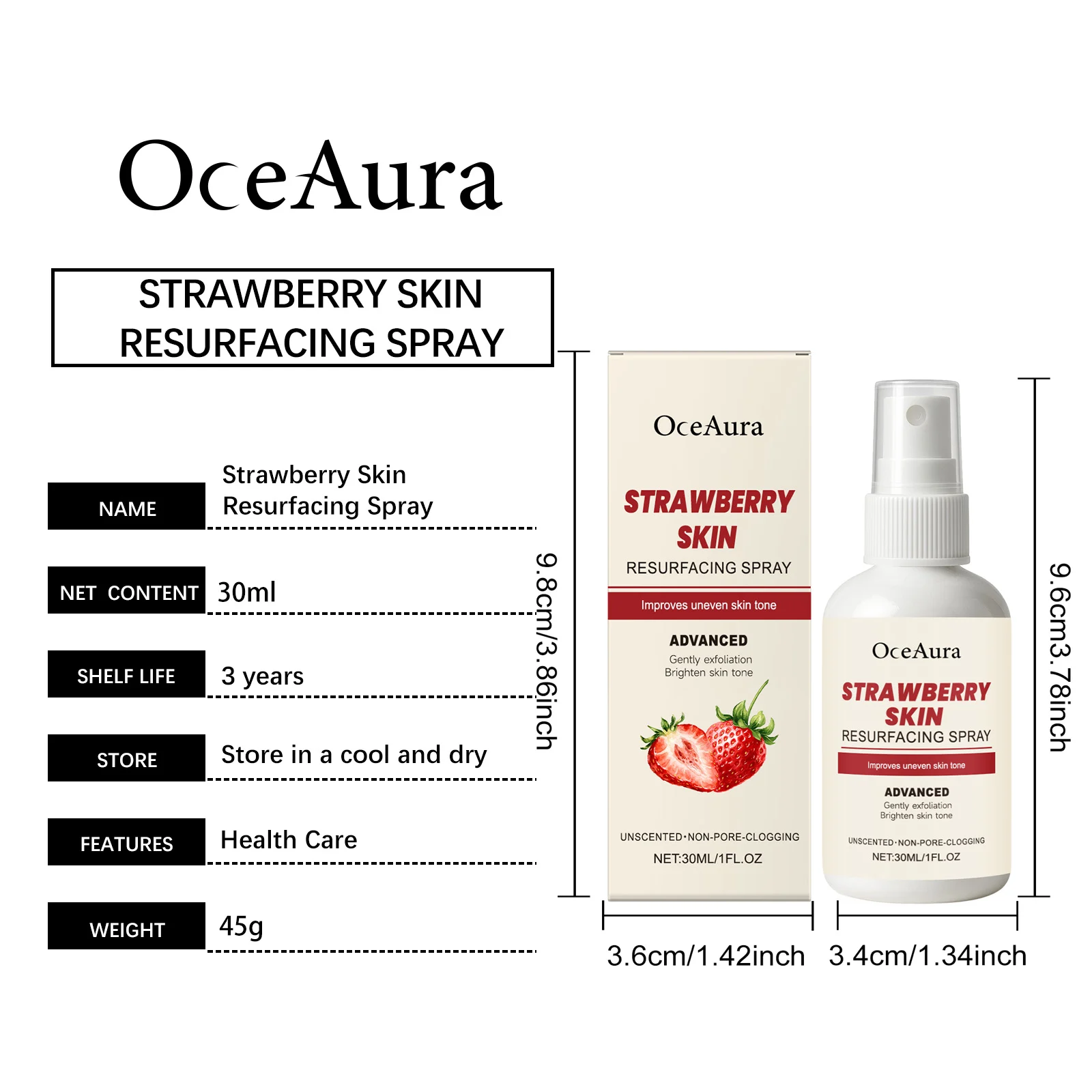 Strawberry Skin Moisturizing Spray Hydrates & Refines Skin Tone 30ml 1 strawberry skin moisturizing spray 30ml der 995jw8fd desc 1