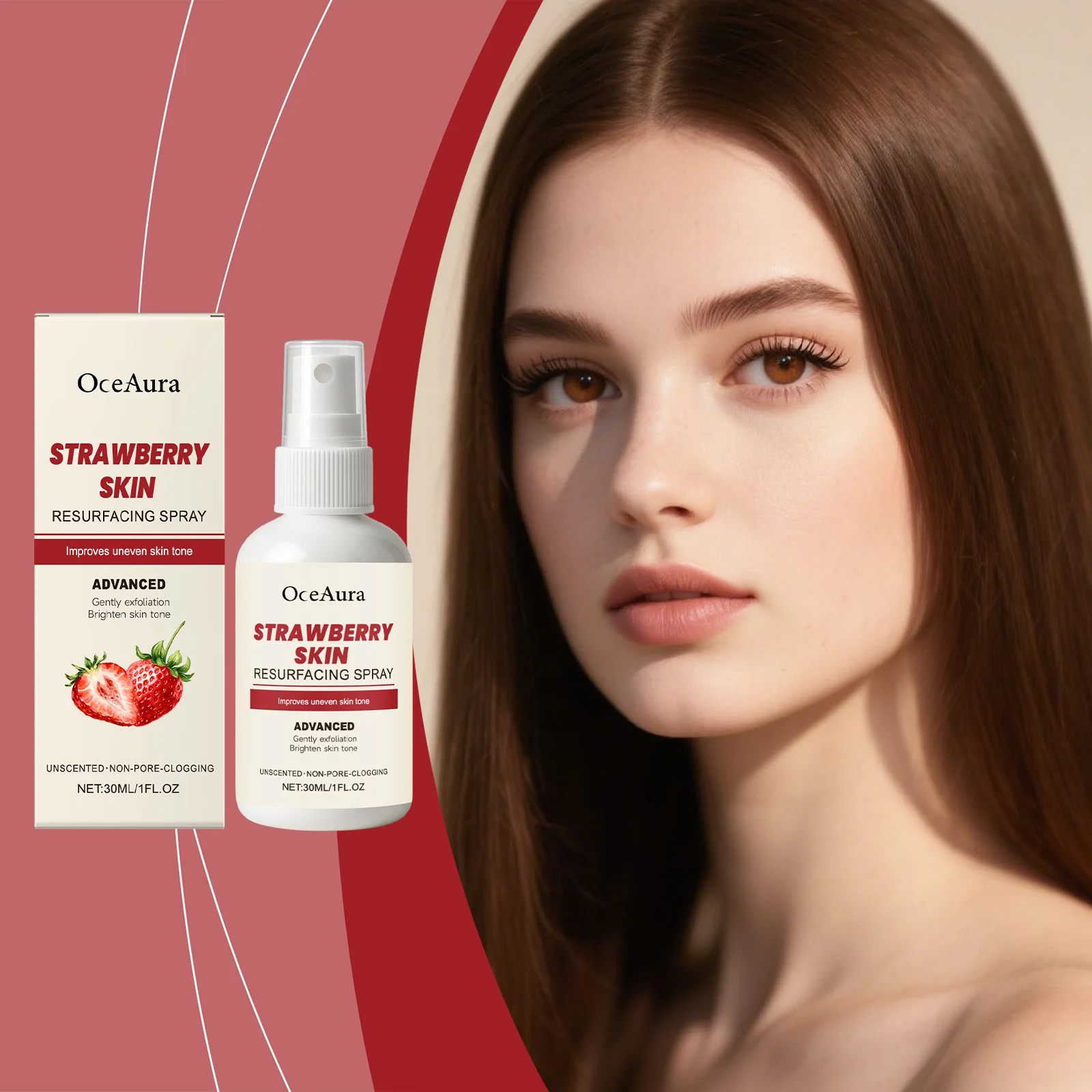 Strawberry Skin Moisturizing Spray Hydrates & Refines Skin Tone 30ml 2 strawberry skin moisturizing spray 30ml der 995jw8fd desc 2